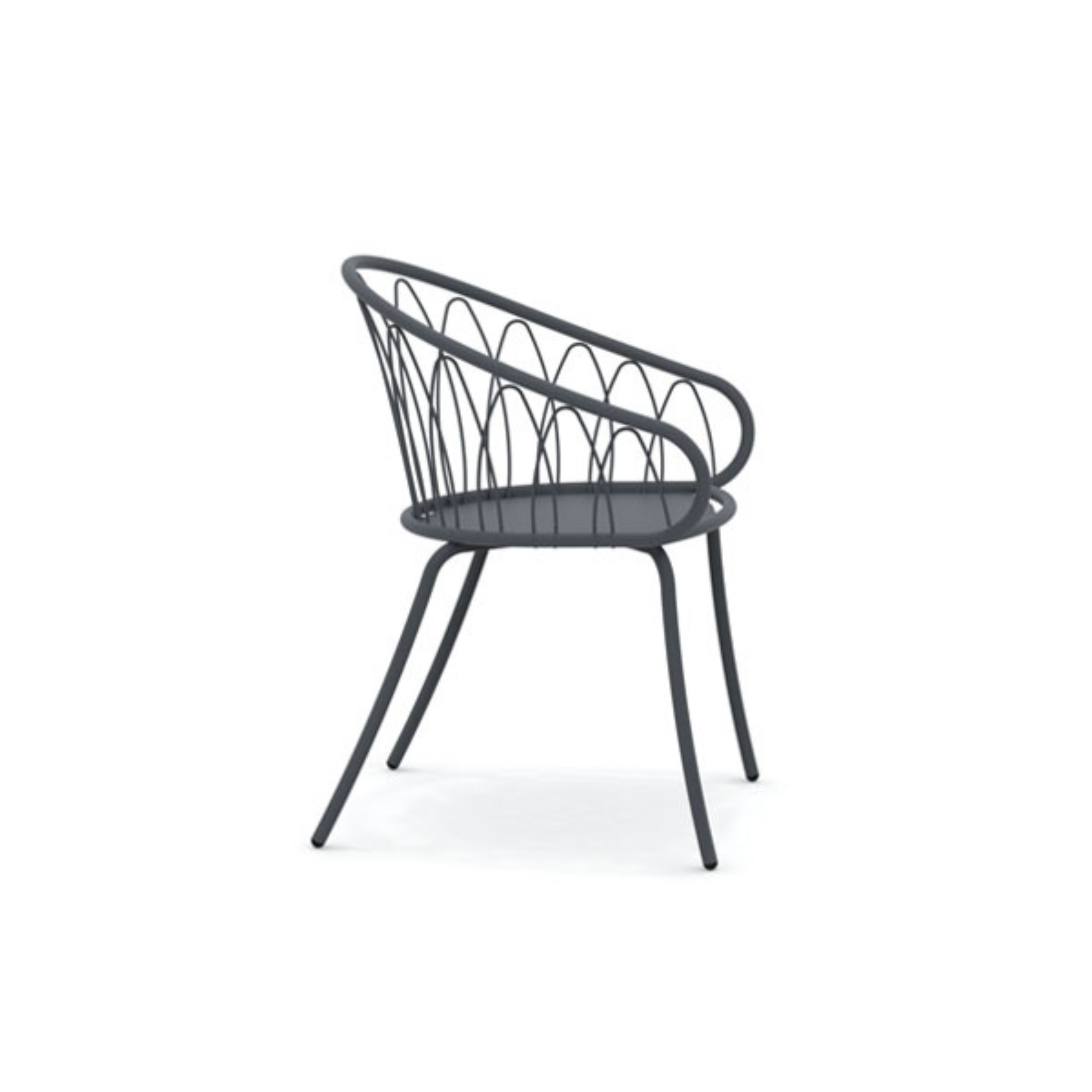 Set of stackable "Flora" painted metal garden chairs, 59x56 cm, 81 cm high