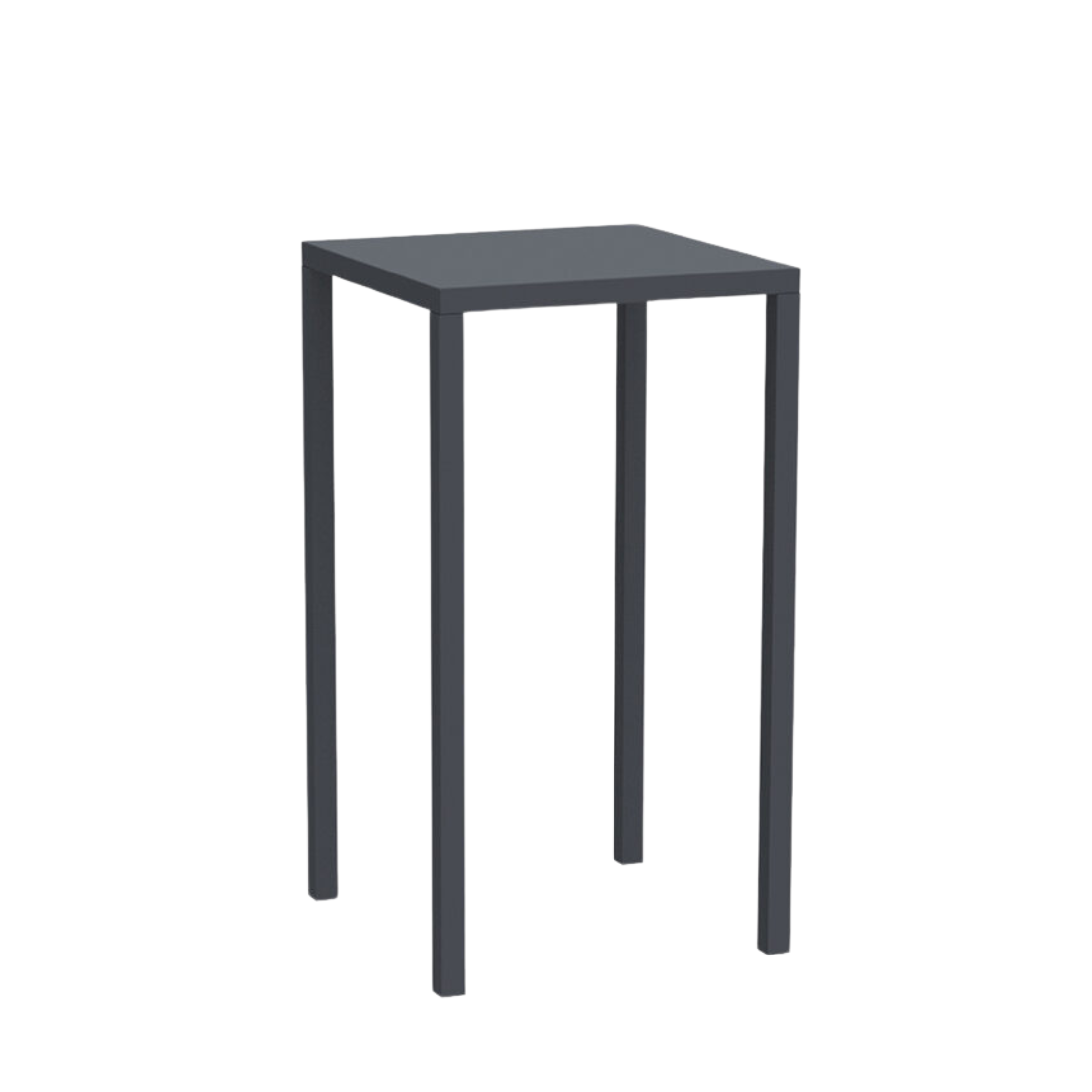 "Quatris" high square table in painted metal for modern bars and gardens