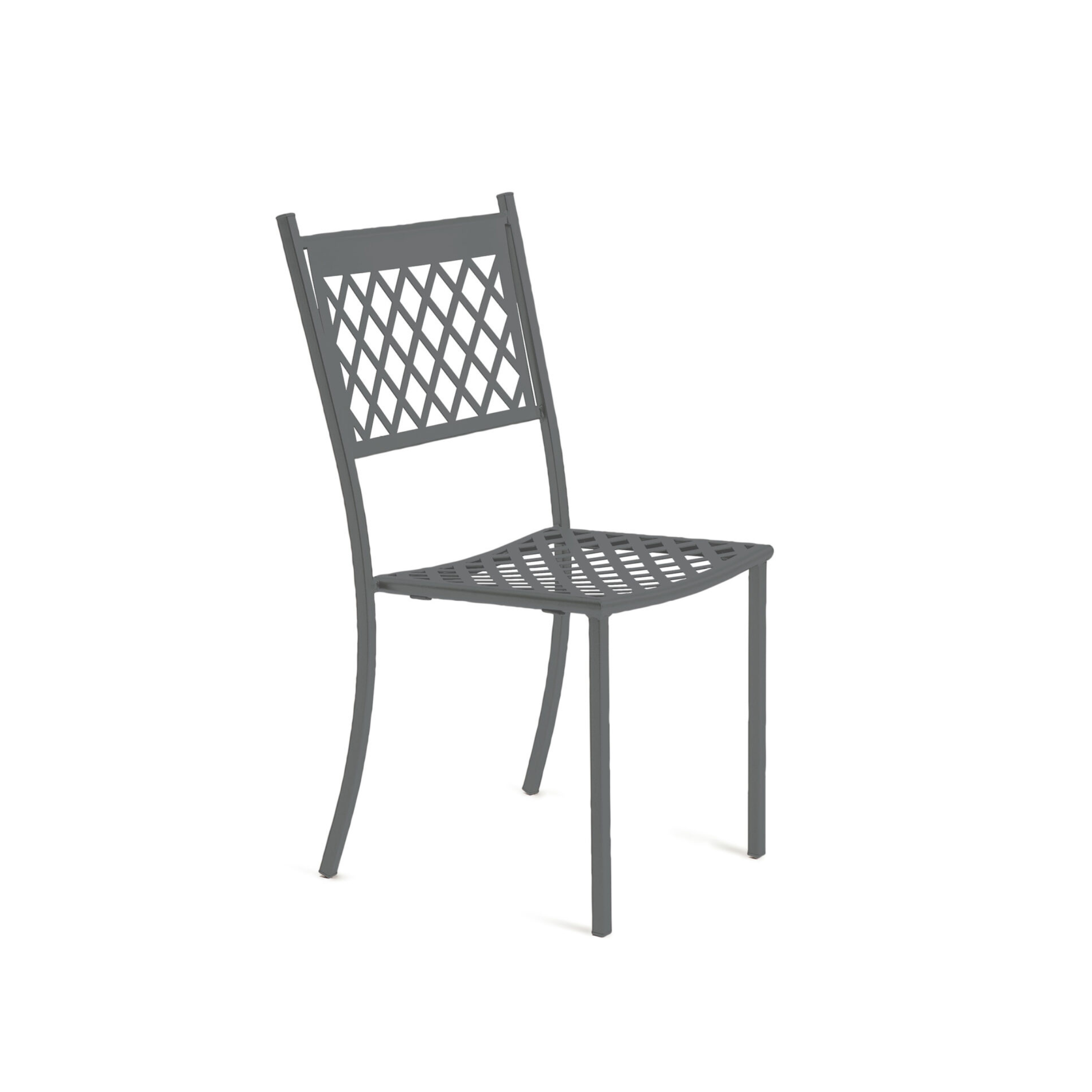 Set of modern garden chairs "Summertime" in painted metal, stackable, 49x57 cm, 95 cm high.