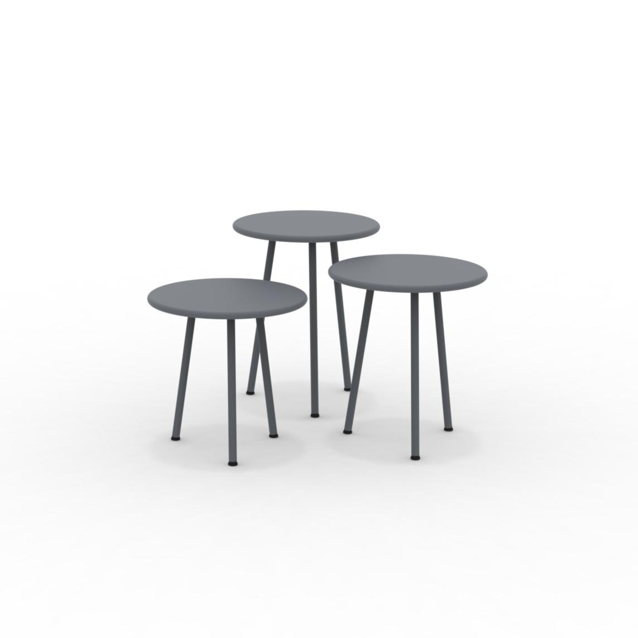 Set of 3 "Daisy" metal coffee tables for the garden, 40x40 cm