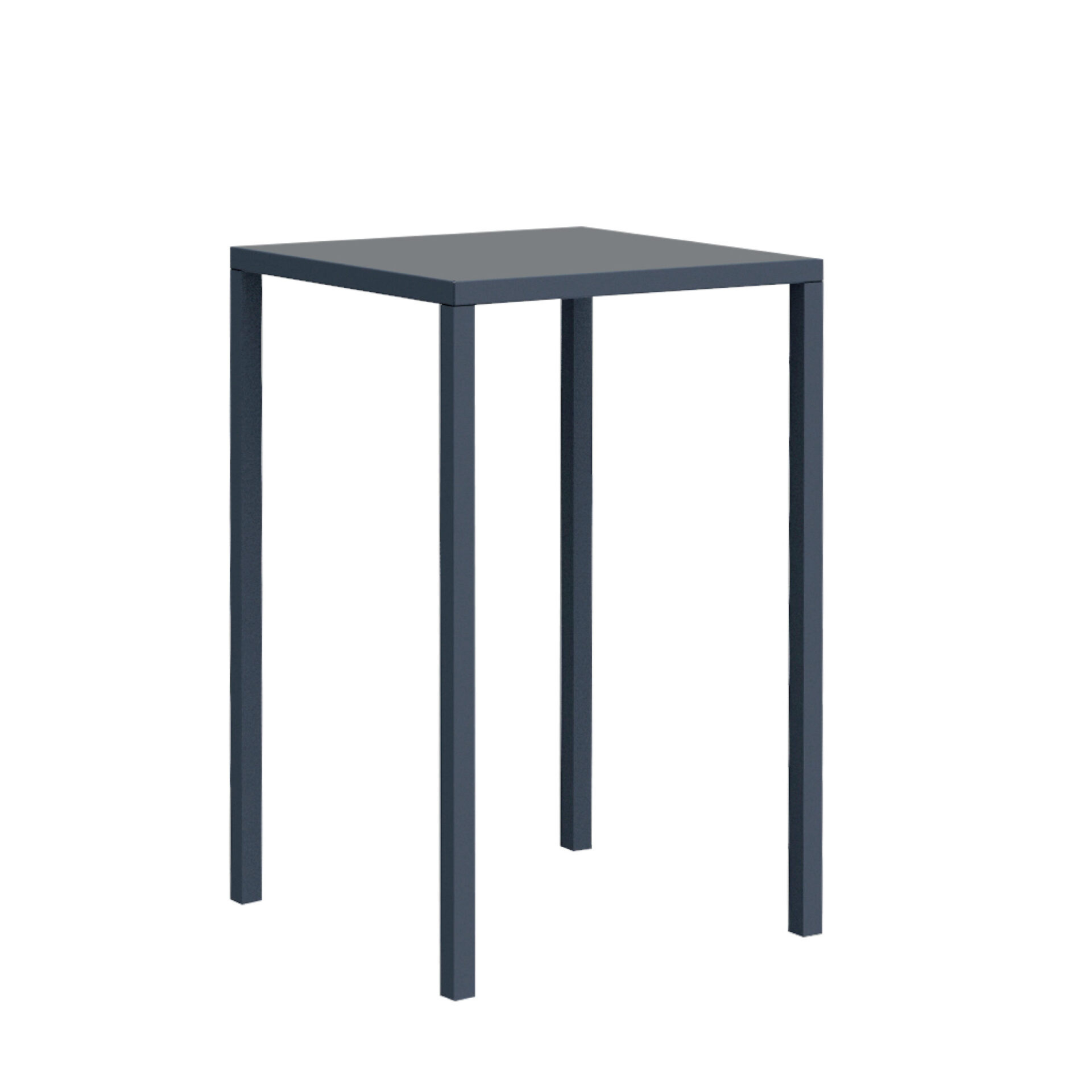 "Quatris" high square table in painted metal for modern bars and gardens