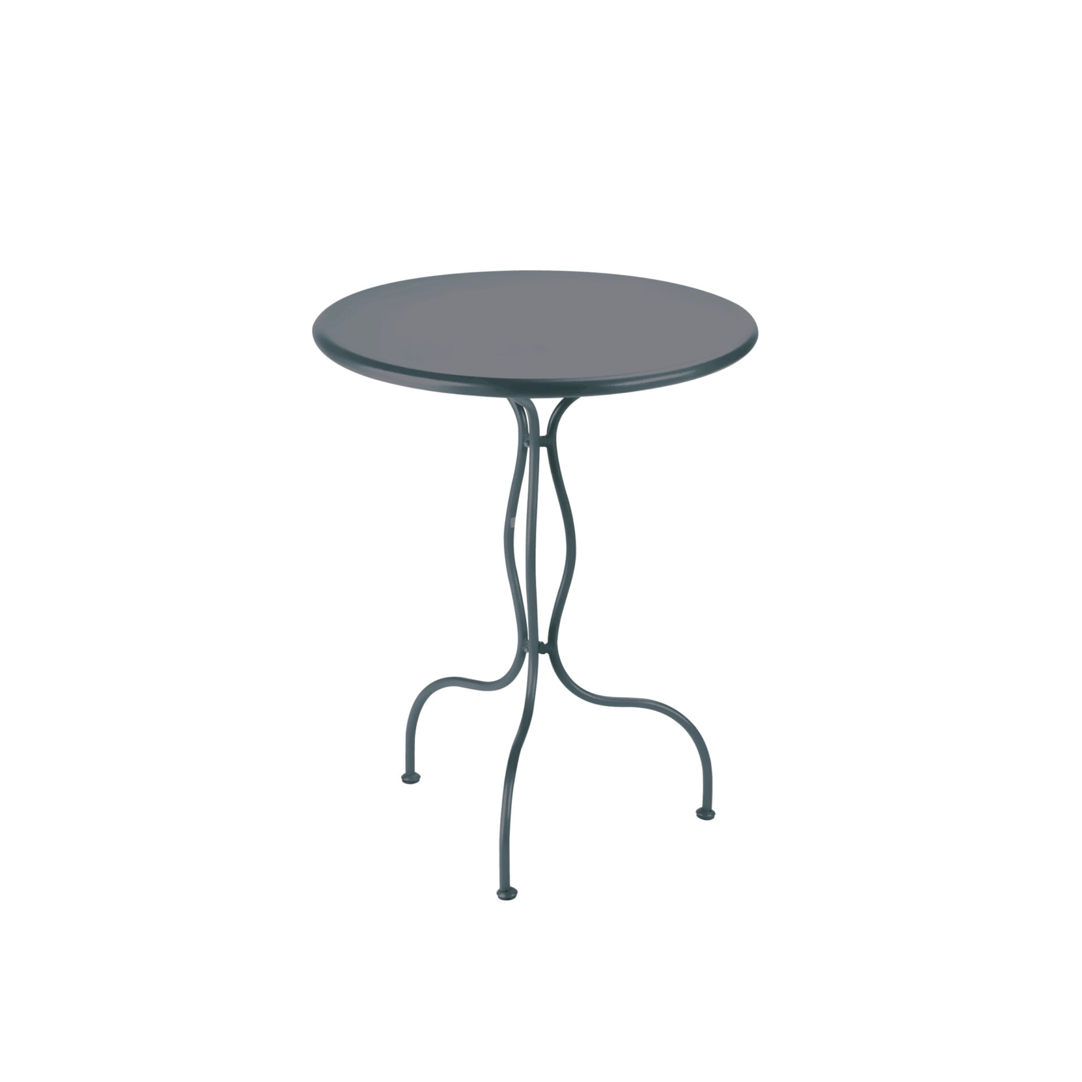 Round galvanized metal table "Rondò" for bars and gardens, dismountable, 60x60 cm, 75 cm high