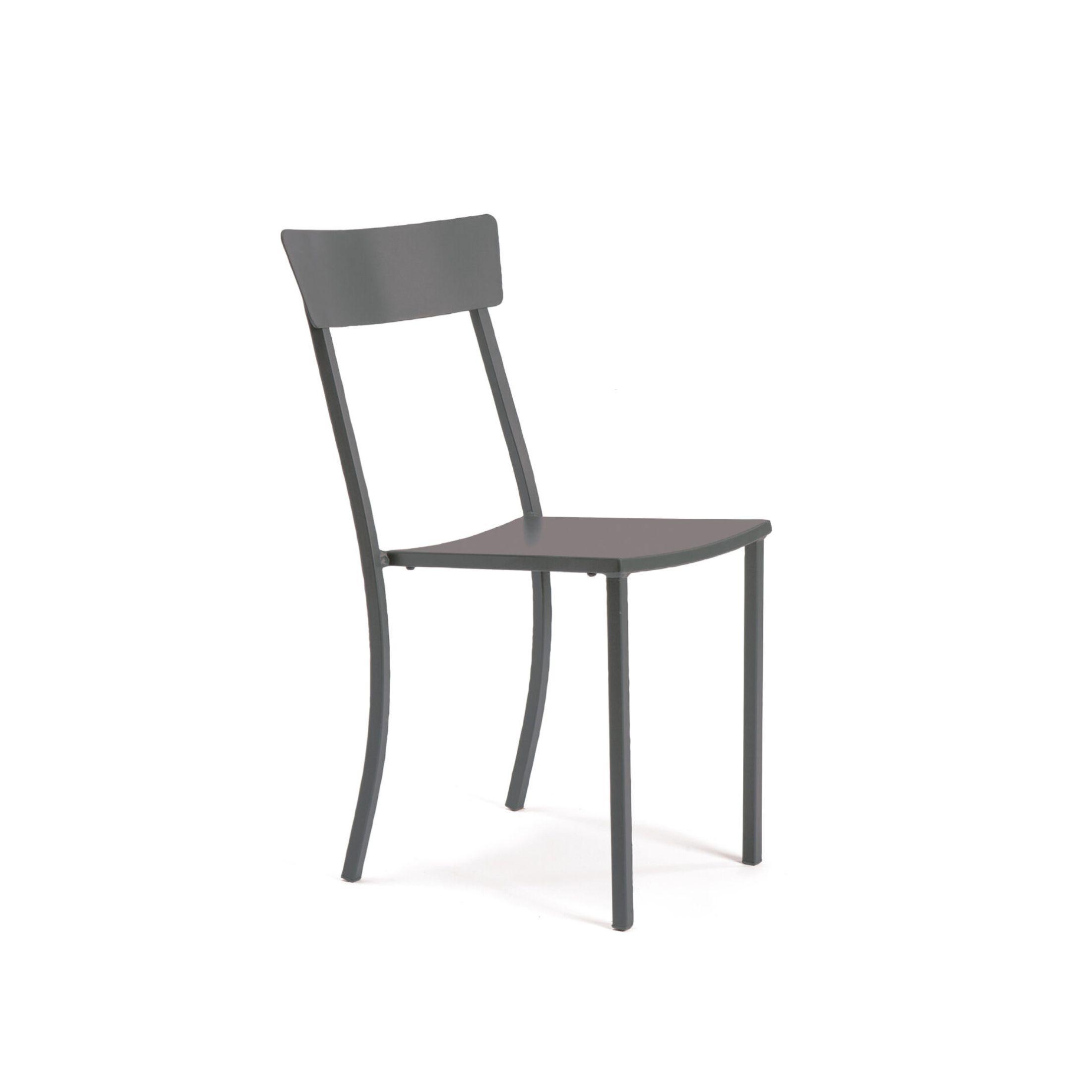 Set of modern stackable garden chairs in painted metal "Mogan" 47x52 cm 85h