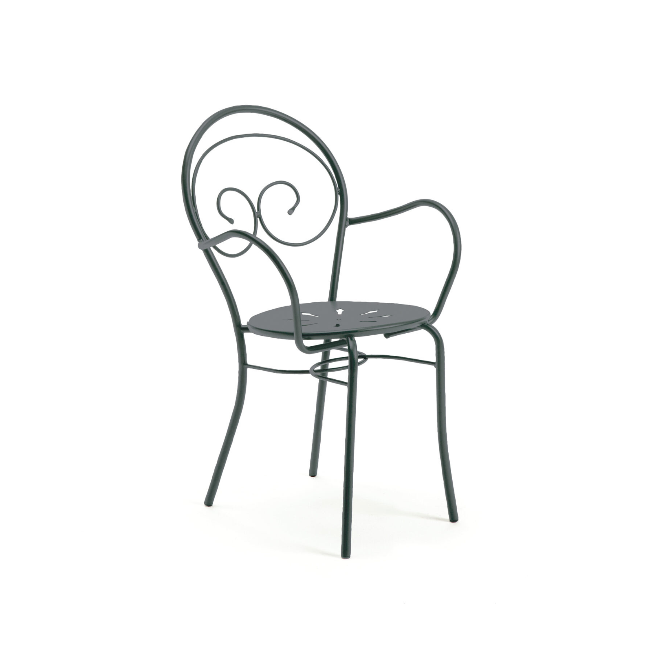 Set of "Mimmo" stackable painted metal garden chairs, 51x52 cm, 89 cm high