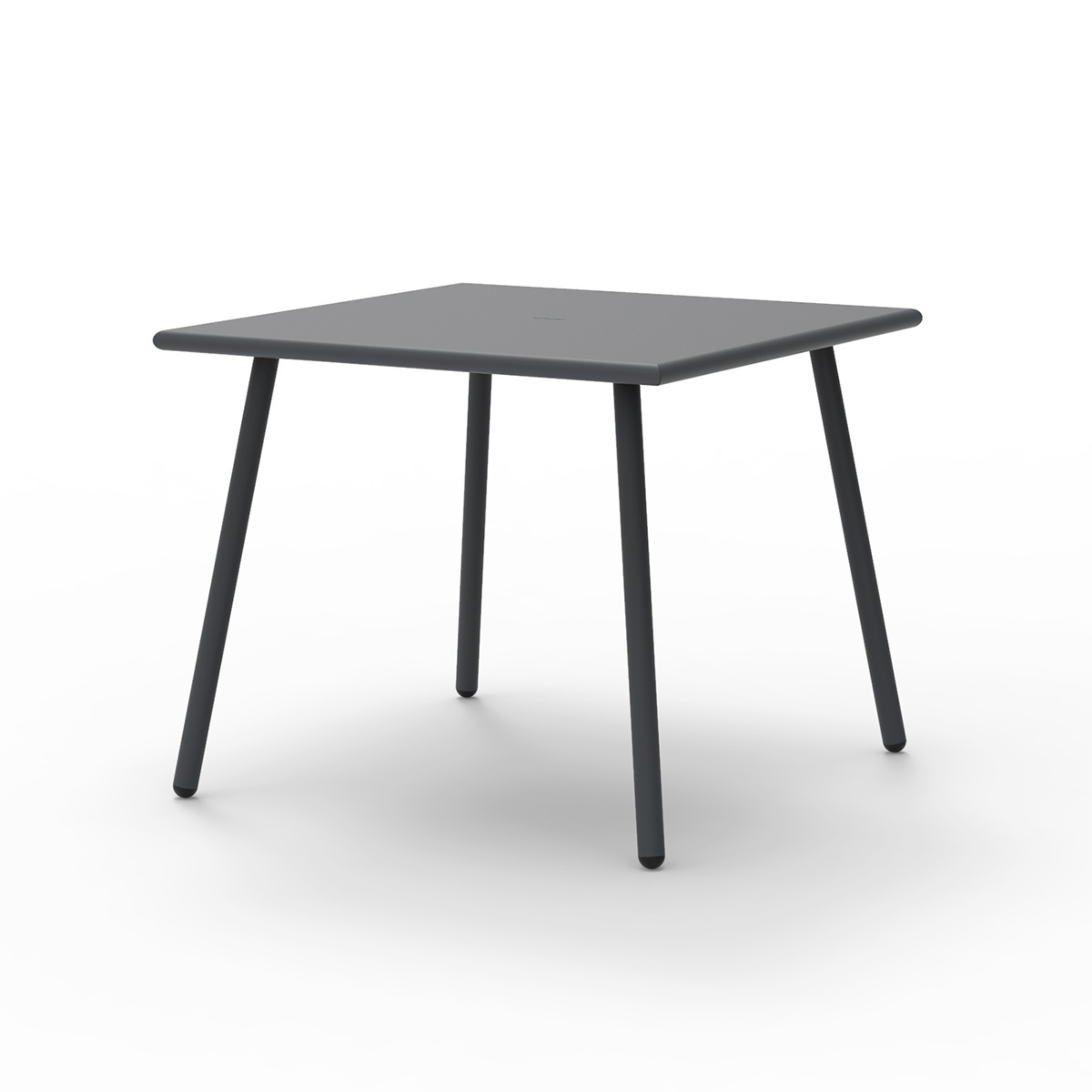 Fixed square "Roma12" garden table in painted metal, 90x90 cm, 75 cm high.