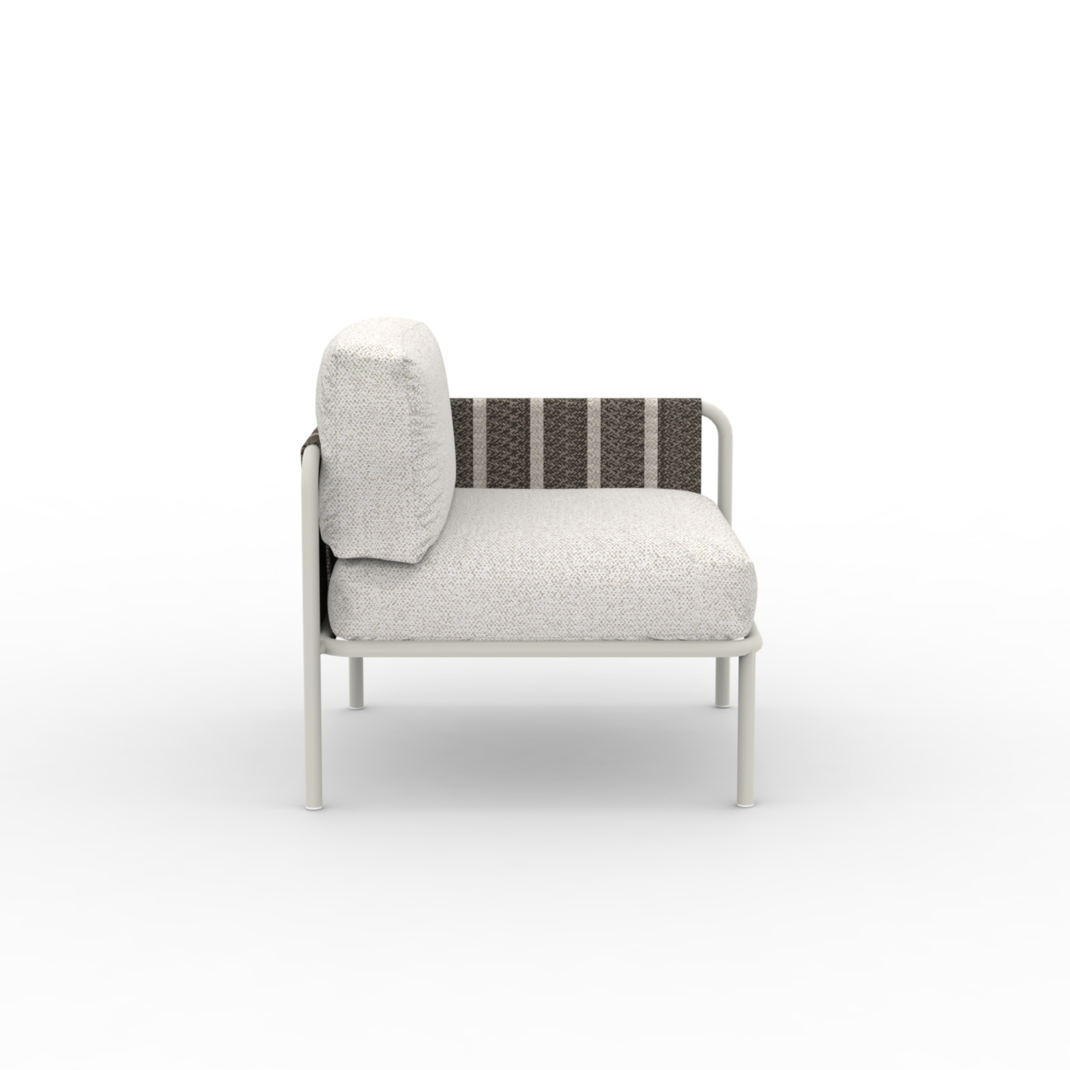 Hamptons metal corner sofa with cushions, 80x80 cm, 84 cm high