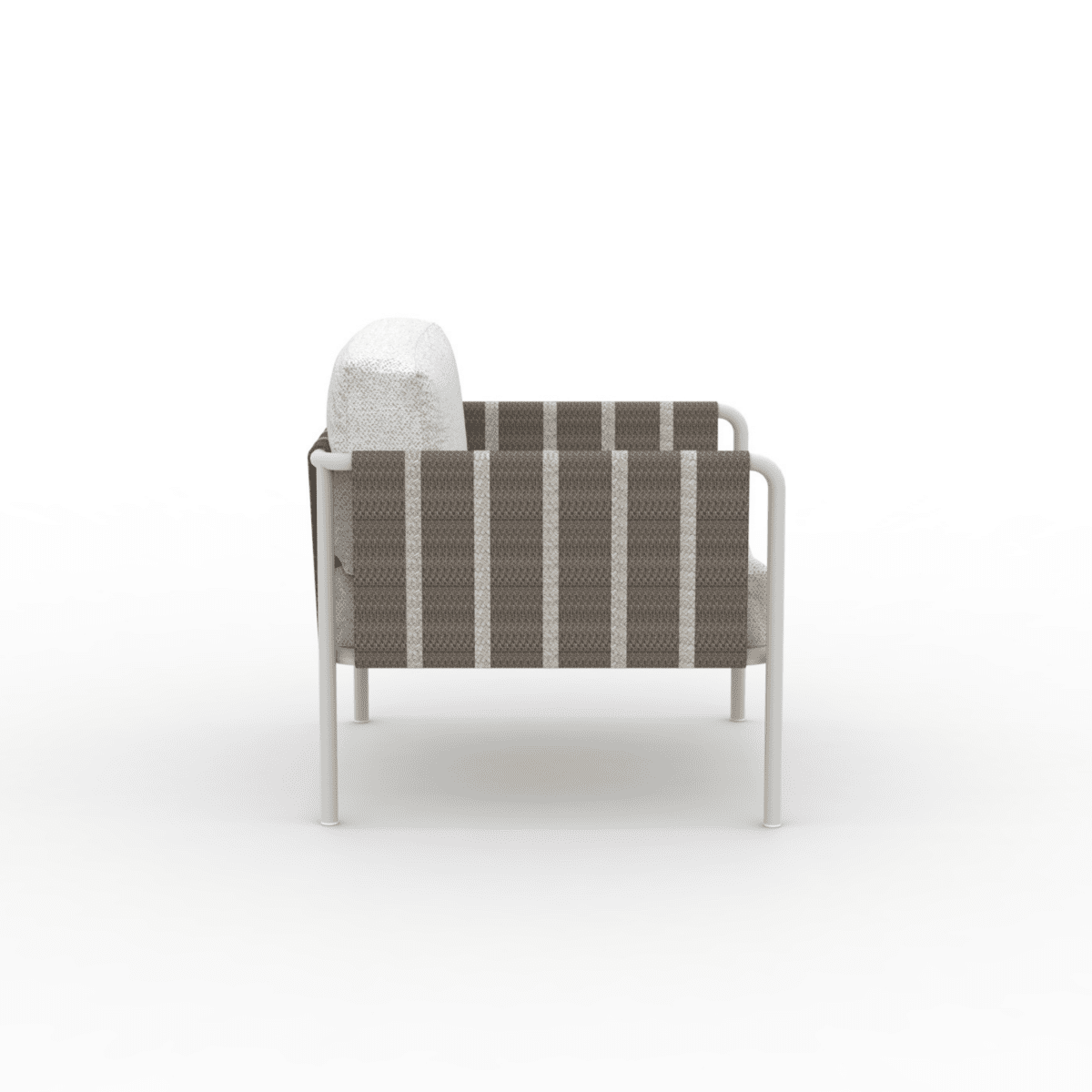 Poltrona bassa lounge in metallo "Hamptons" con cuscini cm 80x80 84h - MondoViro