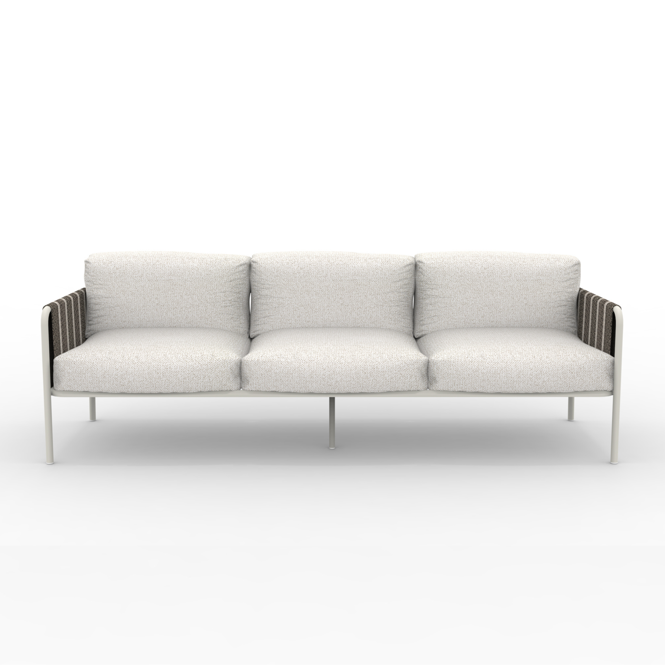 "Hamptons" metal sofa upholstered with cushions, 80x84 cm.