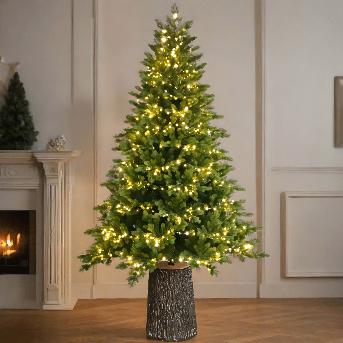 Albero di Natale con Led e tronco "Italia" moderno in PE effetto Real Touch - MondoViro