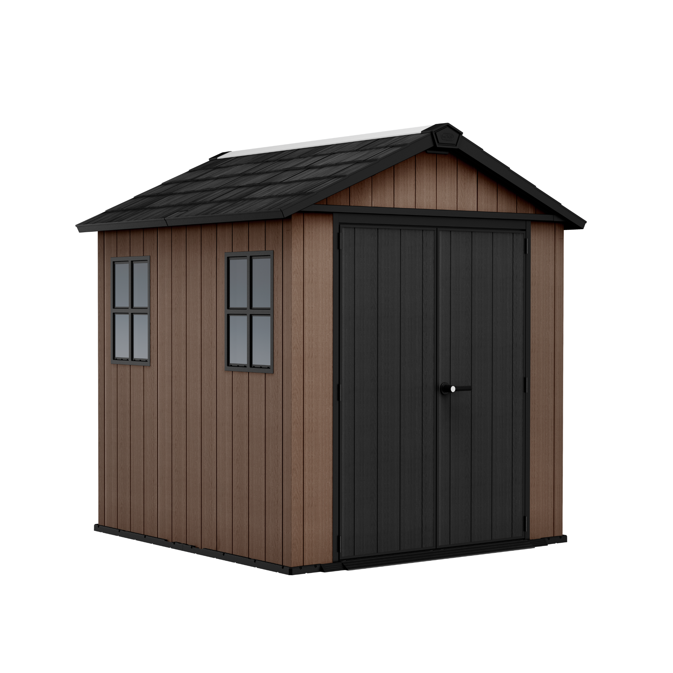 Garden shed "Nido Plus 757/775" evotech brown with double assembly option
