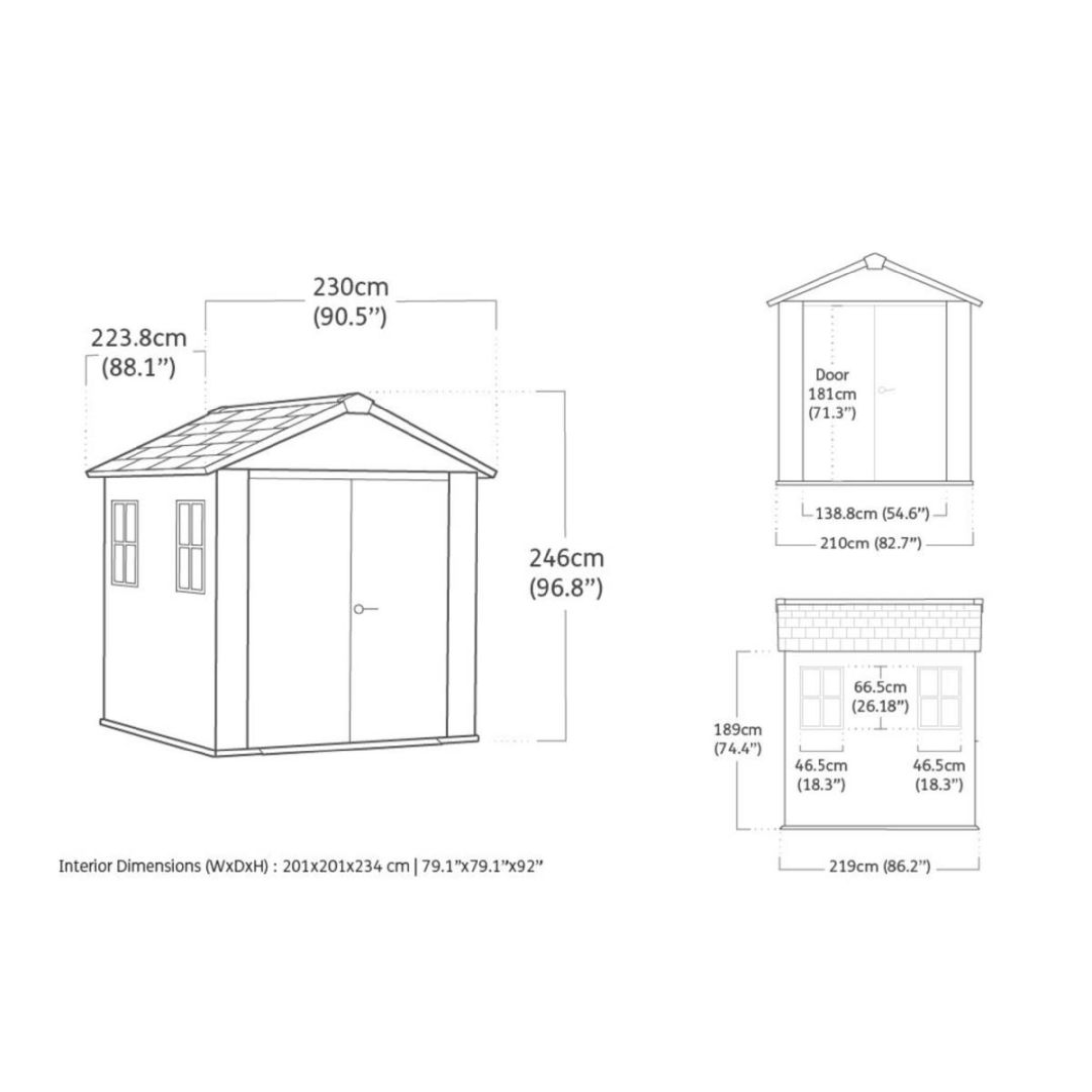 Garden shed "Nido Plus 757/775" evotech brown with double assembly option