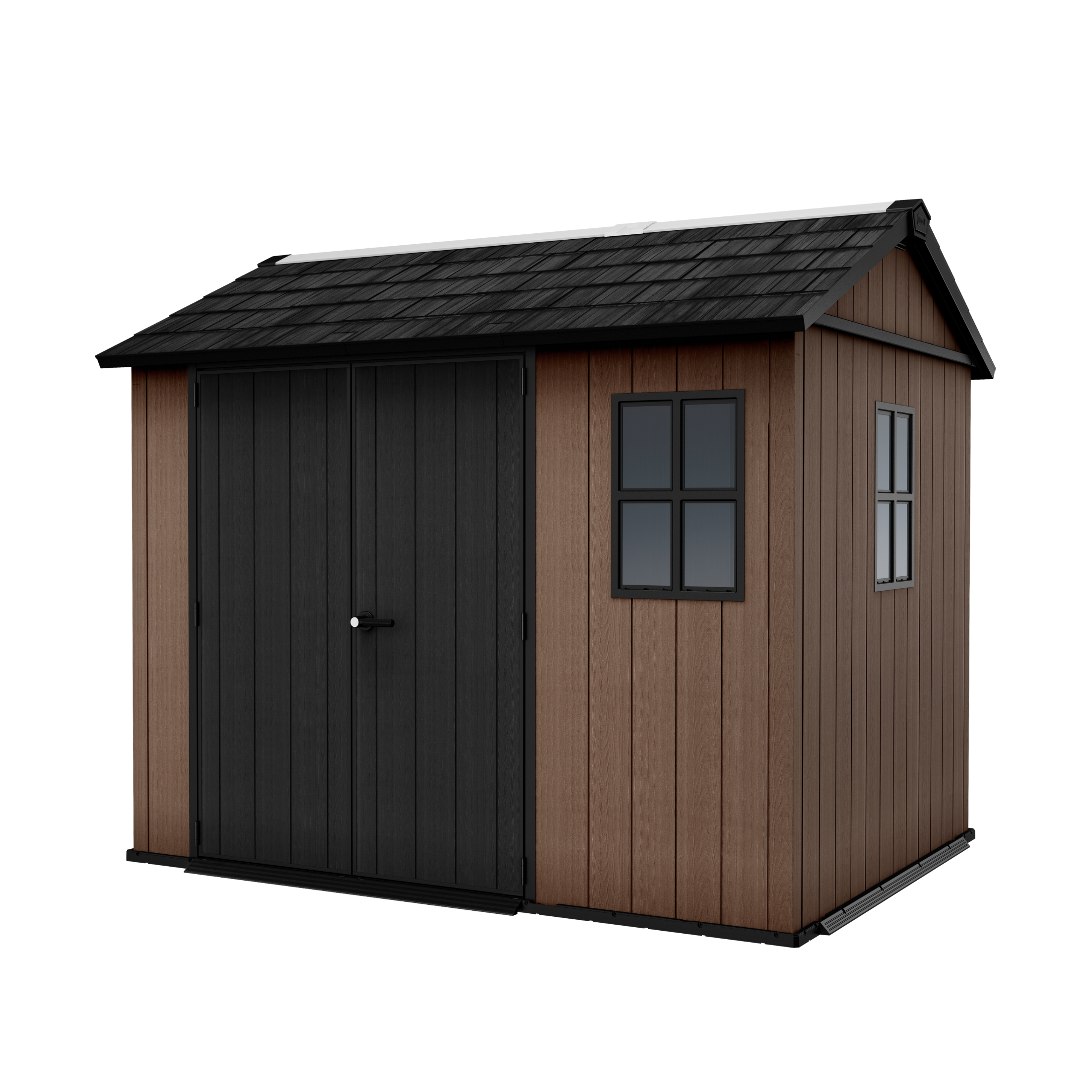 Garden shed "Nido Plus 759/975" evotech brown with double assembly option