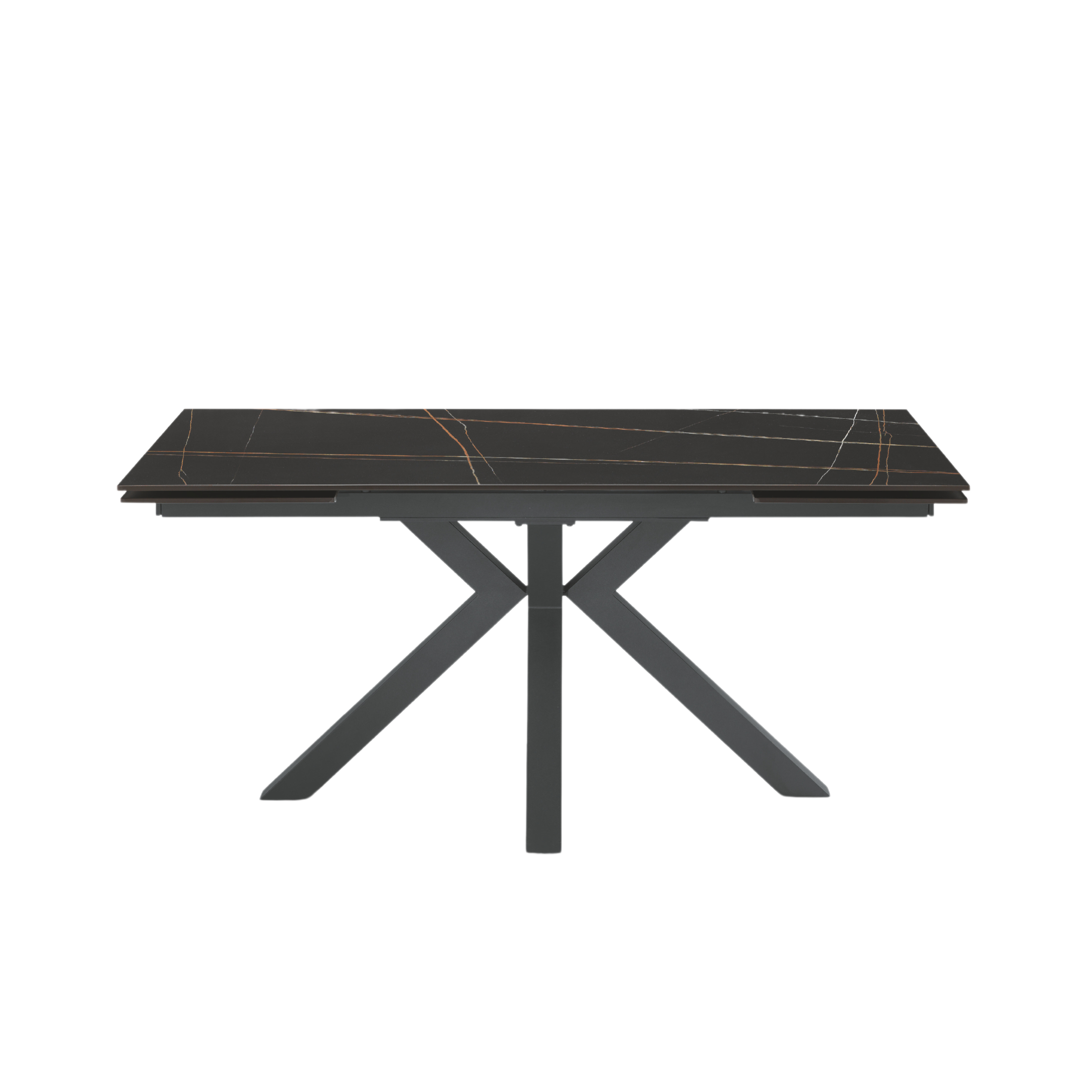 Extendable "Korven" table in marble-effect sintered stone with 2 extensions, 160/240x91 cm, 74h