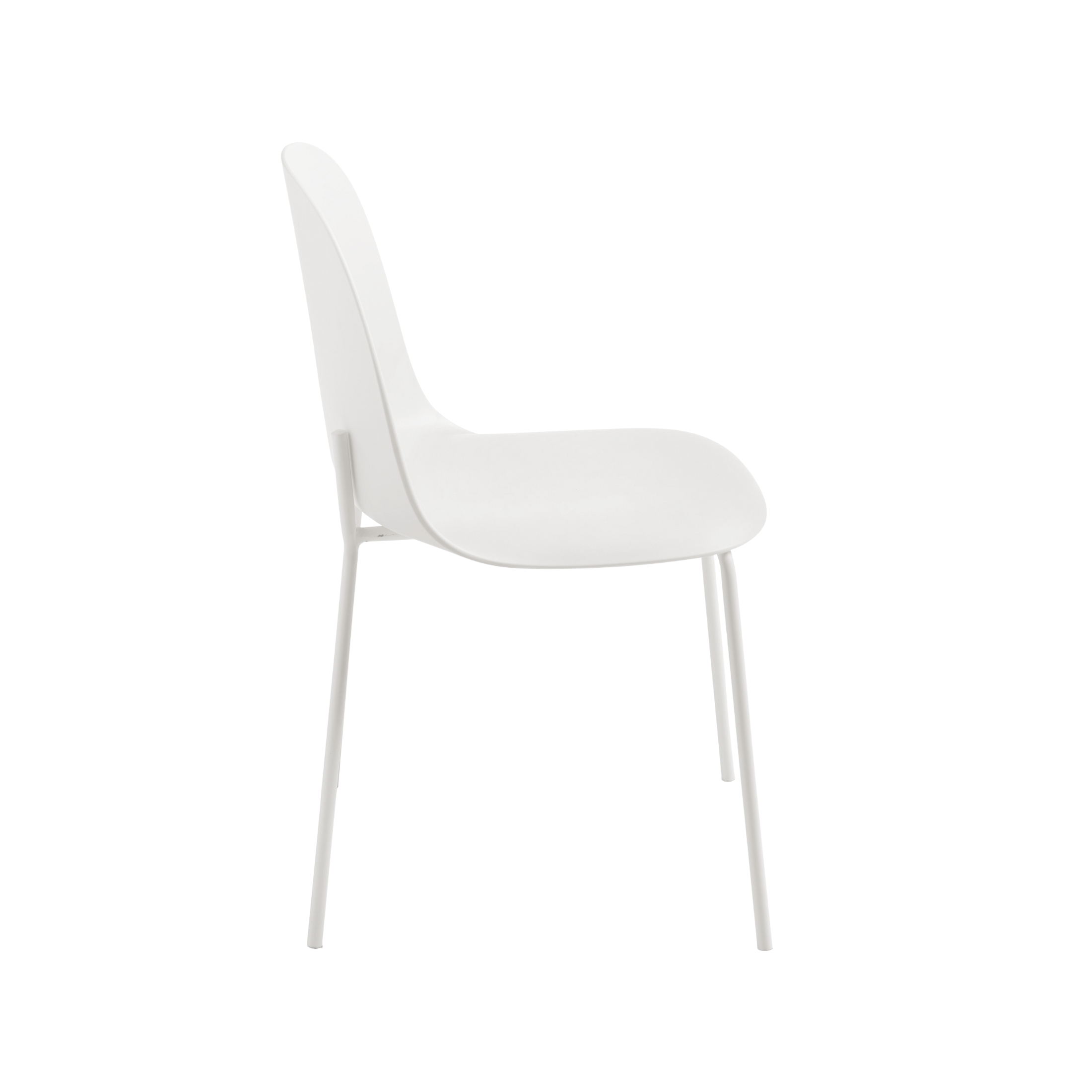 "Leandro" dining chair set in polypropylene with metal frame, 45x50 cm, 82h