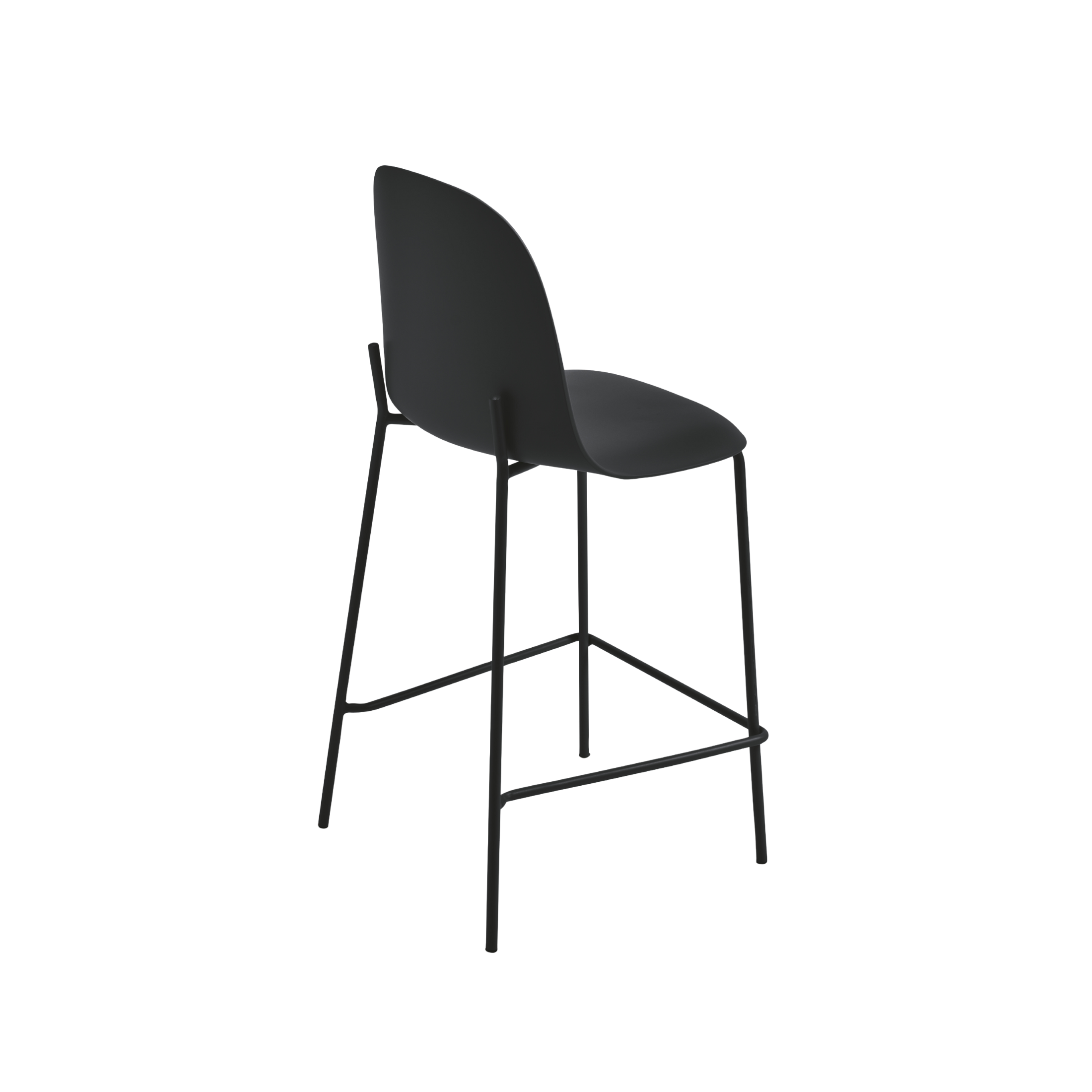 Set of modern "Leandro" stools in polypropylene with metal frame, 45x49 cm, 100 cm high.