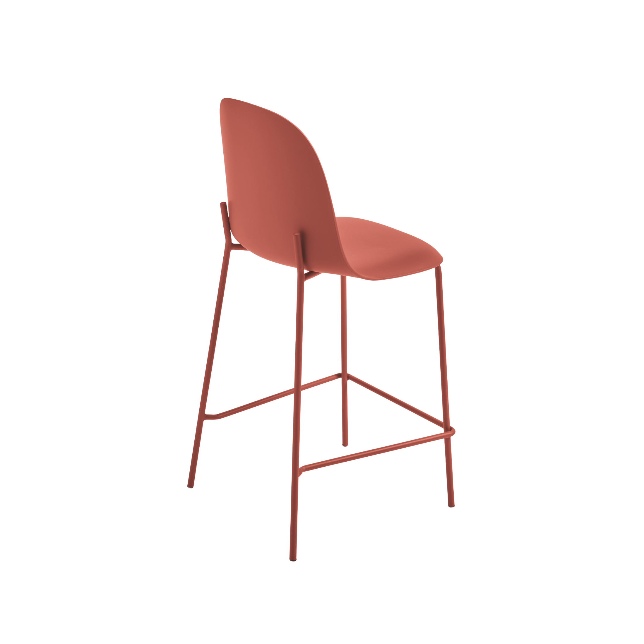Set of modern "Leandro" stools in polypropylene with metal frame, 45x49 cm, 100 cm high.