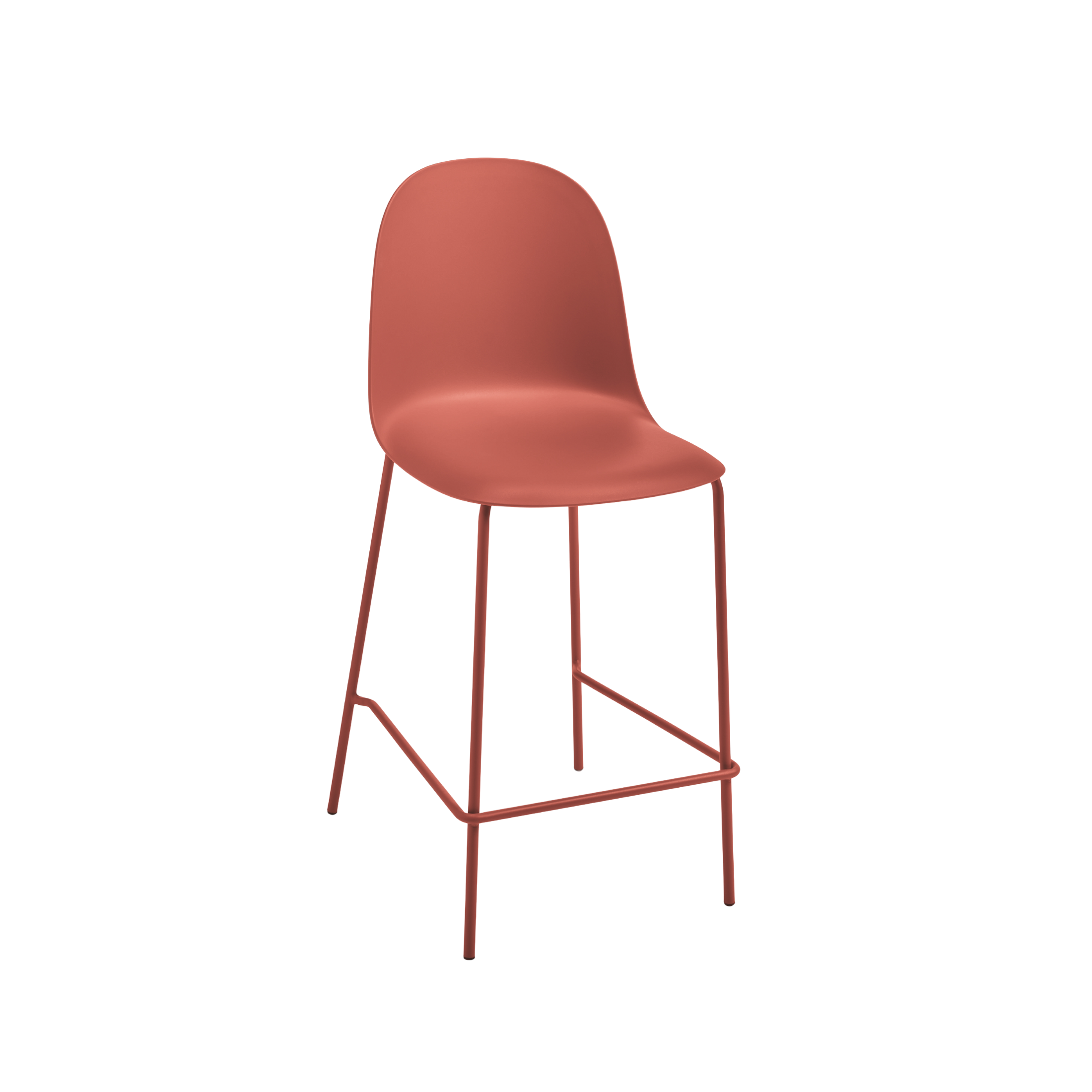 Set of modern "Leandro" stools in polypropylene with metal frame, 45x49 cm, 100 cm high.