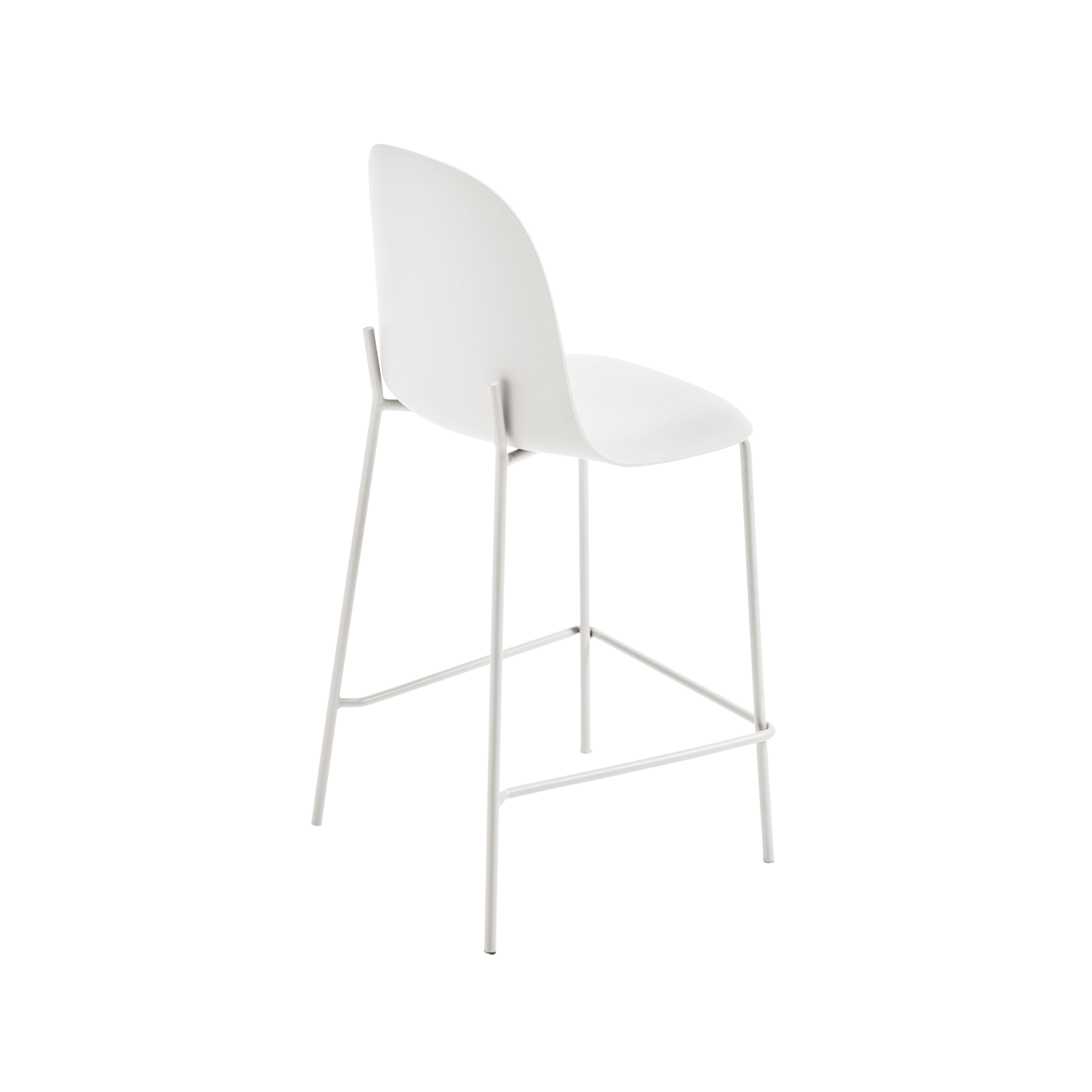 Set of modern "Leandro" stools in polypropylene with metal frame, 45x49 cm, 100 cm high.