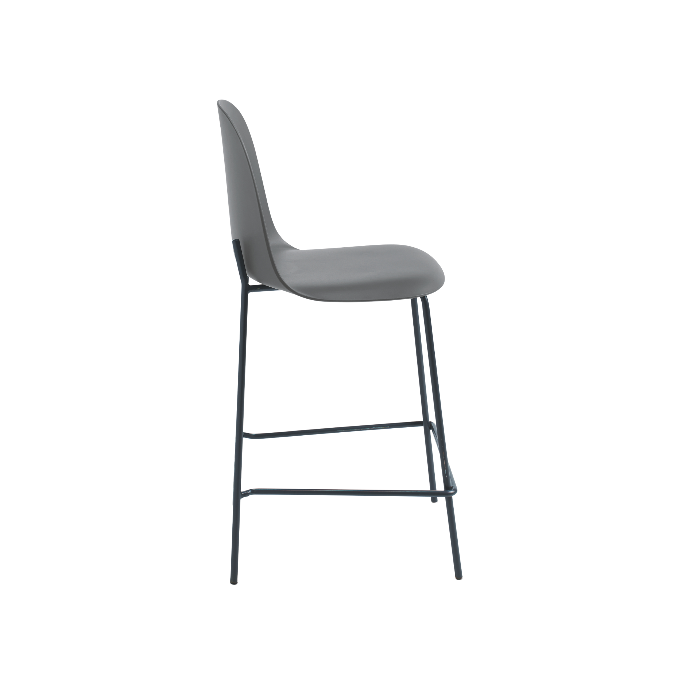 Set of modern "Leandro" stools in polypropylene with metal frame, 45x49 cm, 100 cm high.