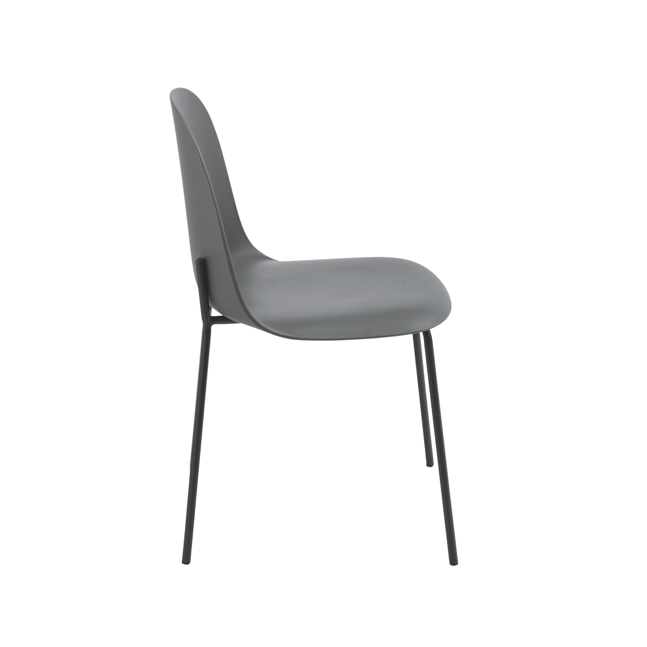 "Leandro" dining chair set in polypropylene with metal frame, 45x50 cm, 82h