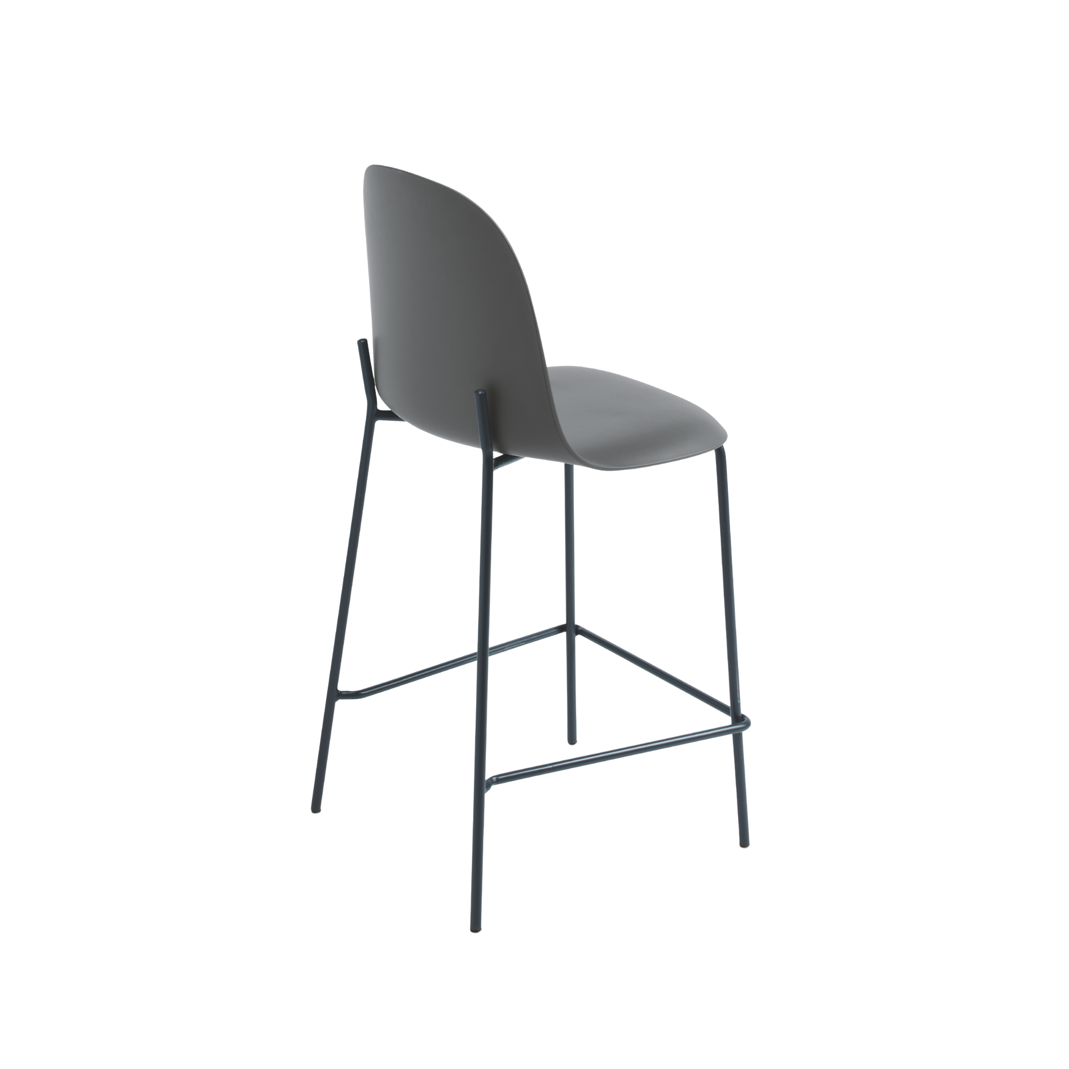 Set of modern "Leandro" stools in polypropylene with metal frame, 45x49 cm, 100 cm high.