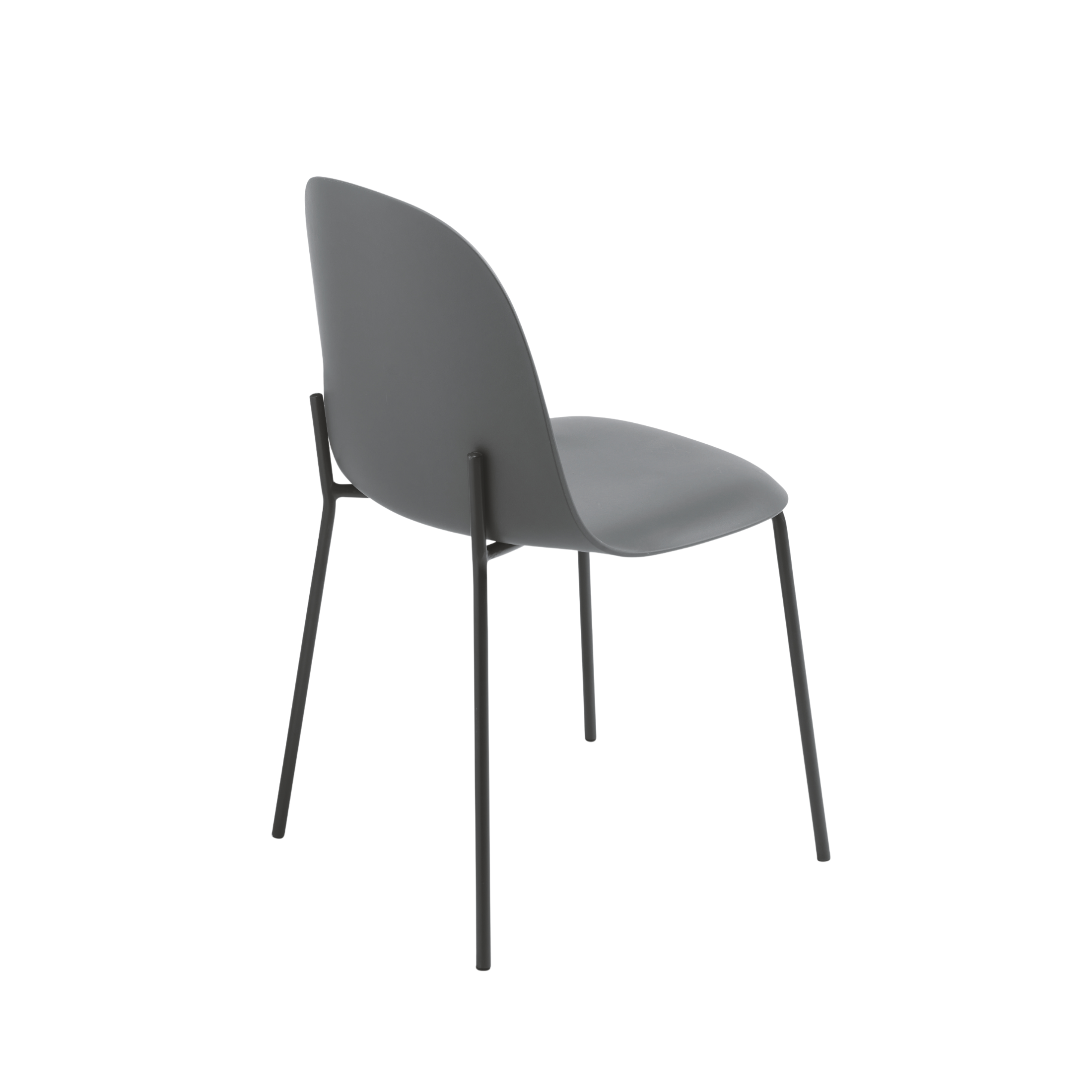 "Leandro" dining chair set in polypropylene with metal frame, 45x50 cm, 82h