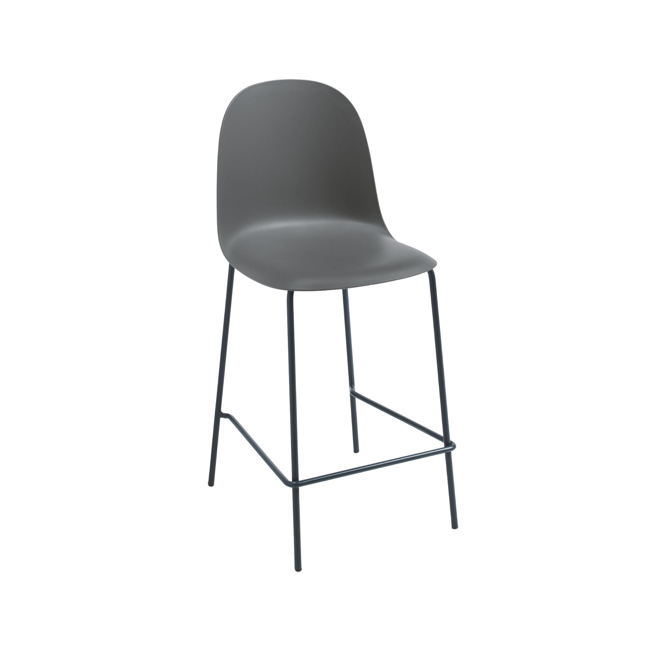 Set of modern "Leandro" stools in polypropylene with metal frame, 45x49 cm, 100 cm high.