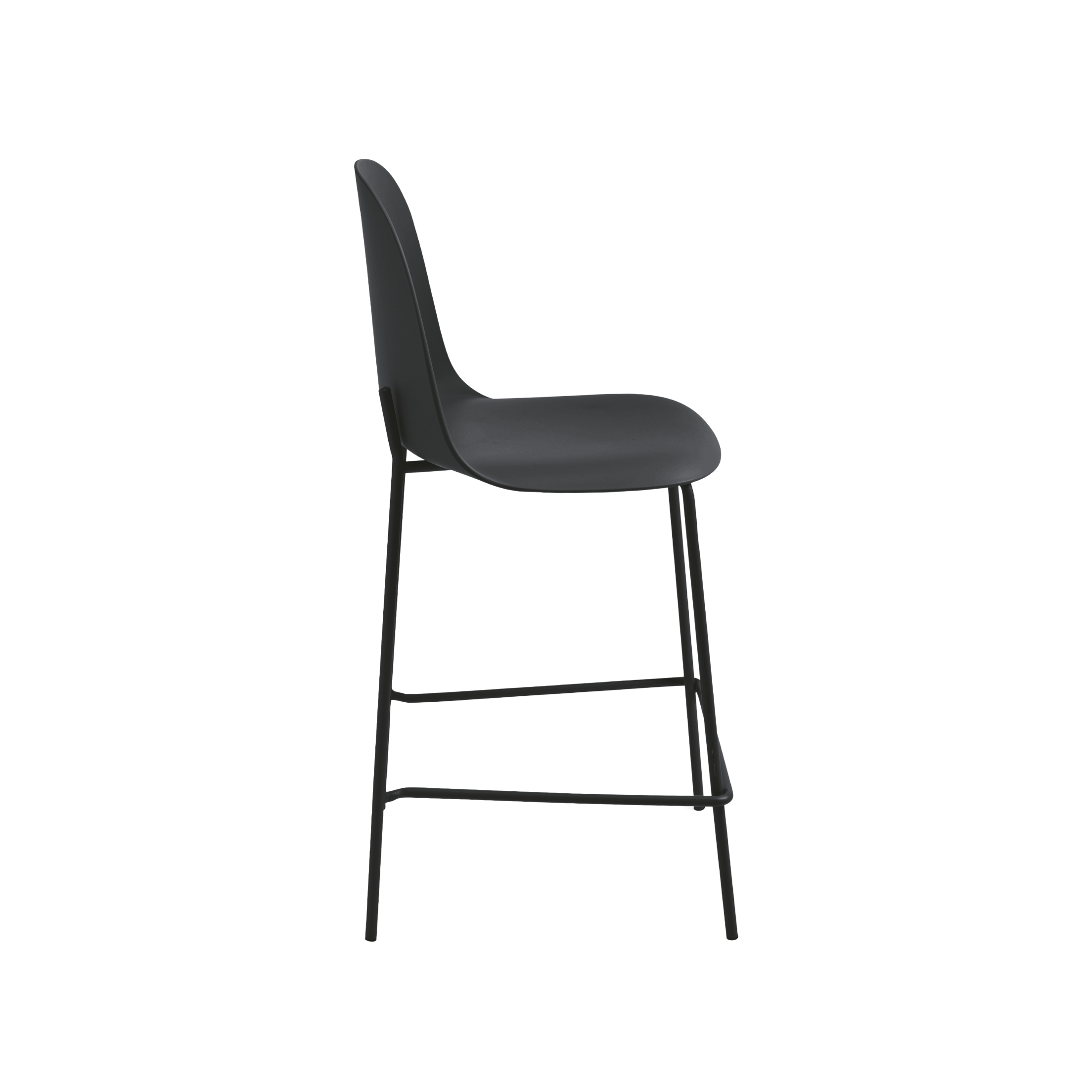 Set of modern "Leandro" stools in polypropylene with metal frame, 45x49 cm, 100 cm high.