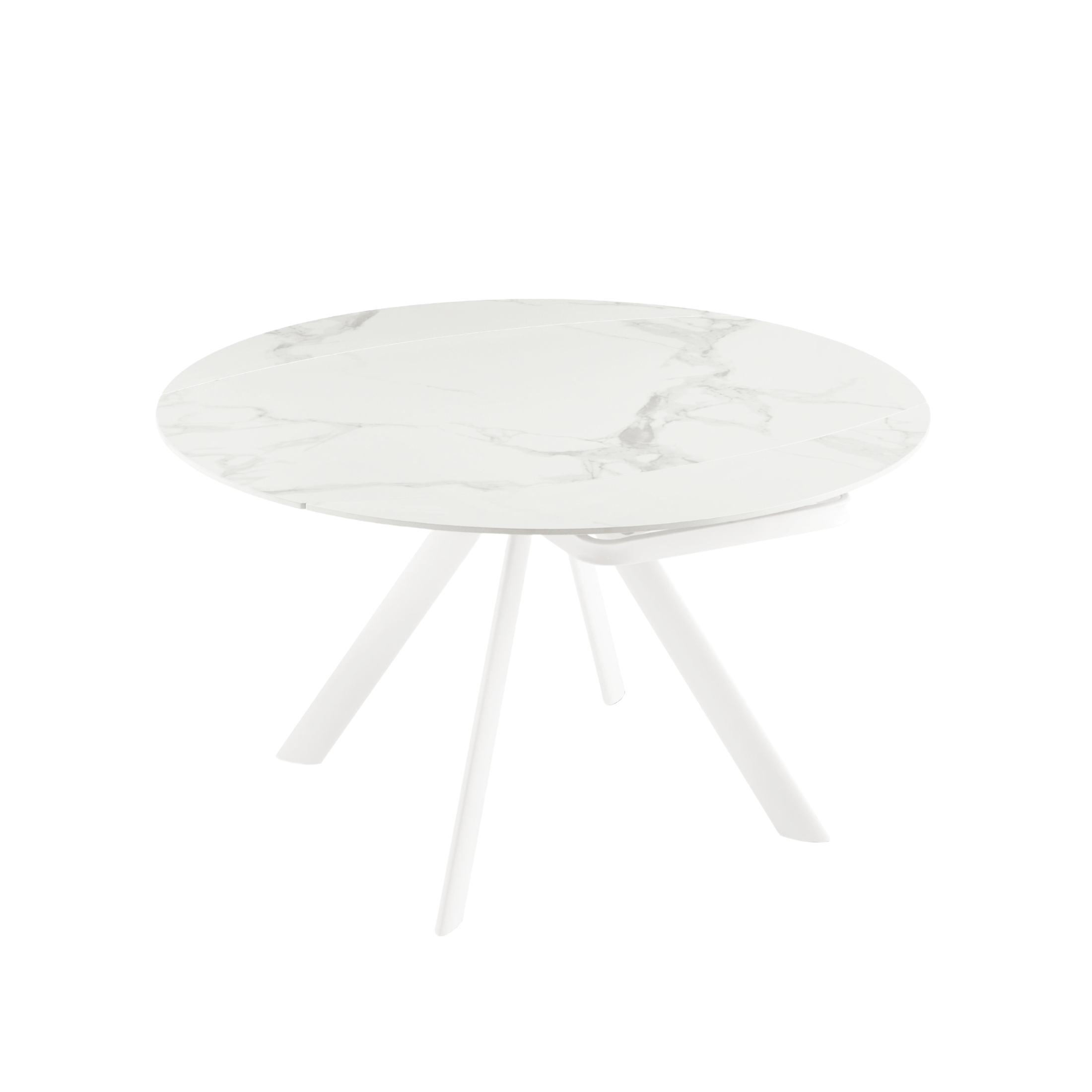 Extendable "Lena" marble-effect table with swivel top, 135x87 cm, 78h