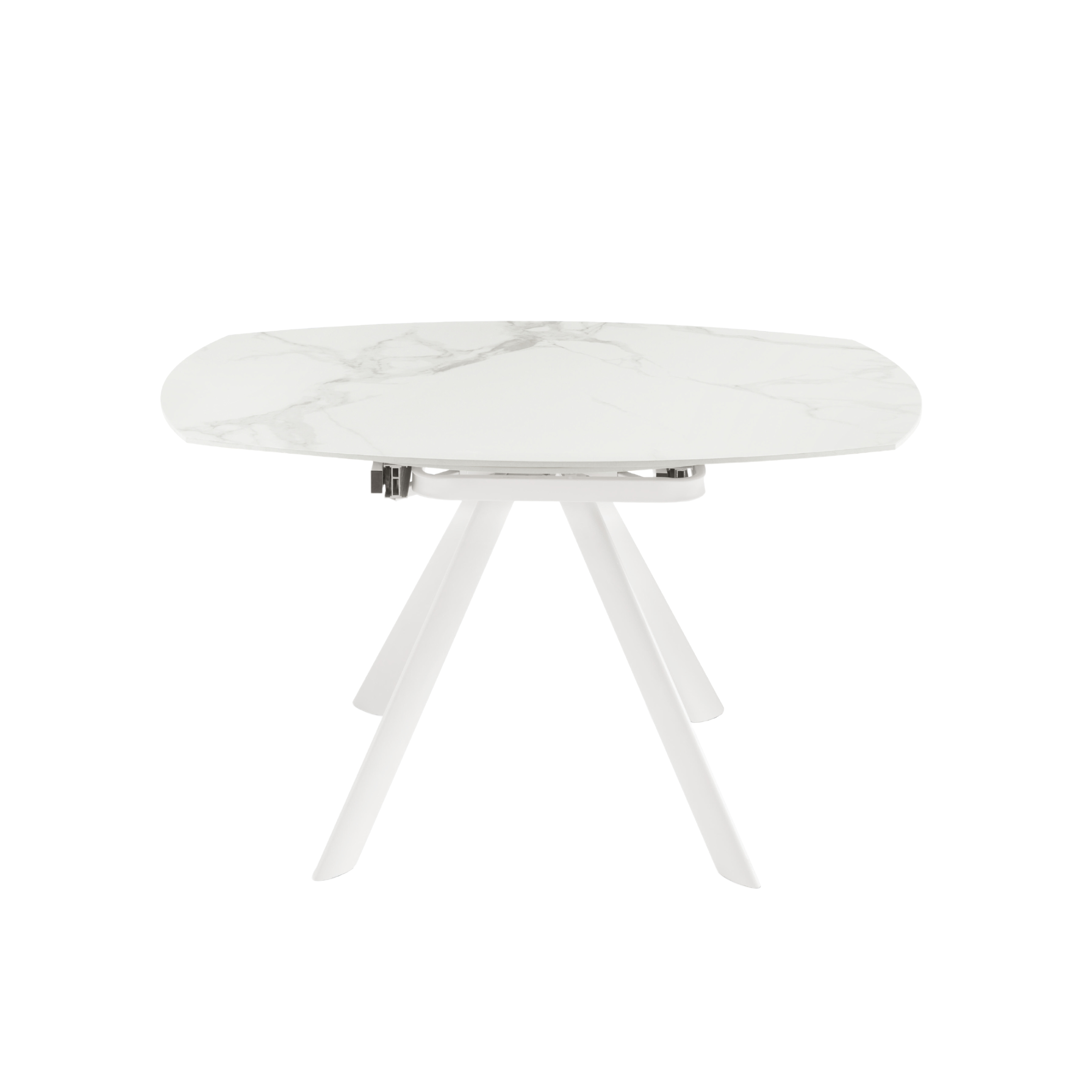 Extendable "Lena" marble-effect table with swivel top, 135x87 cm, 78h