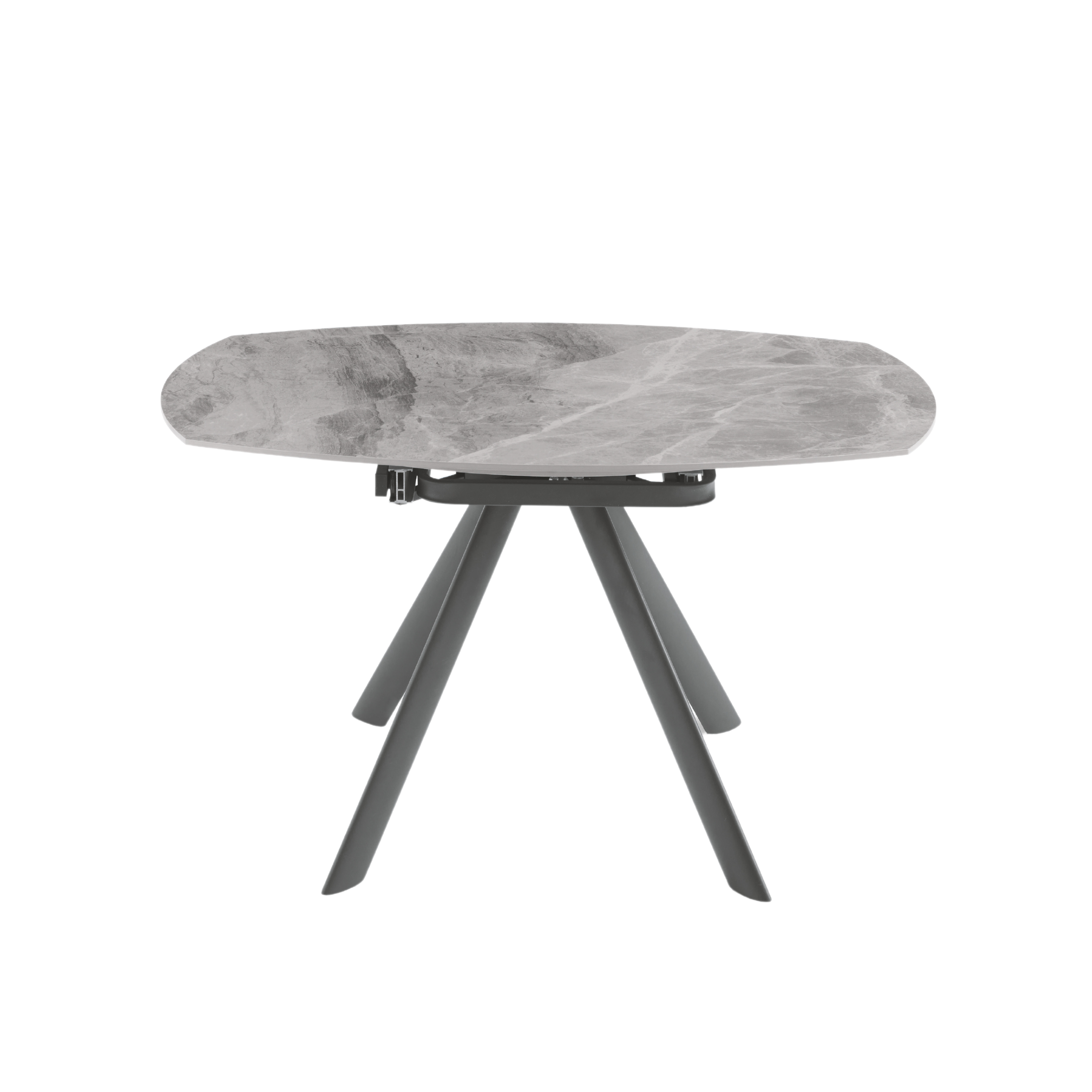 Extendable "Lena" marble-effect table with swivel top, 135x87 cm, 78h