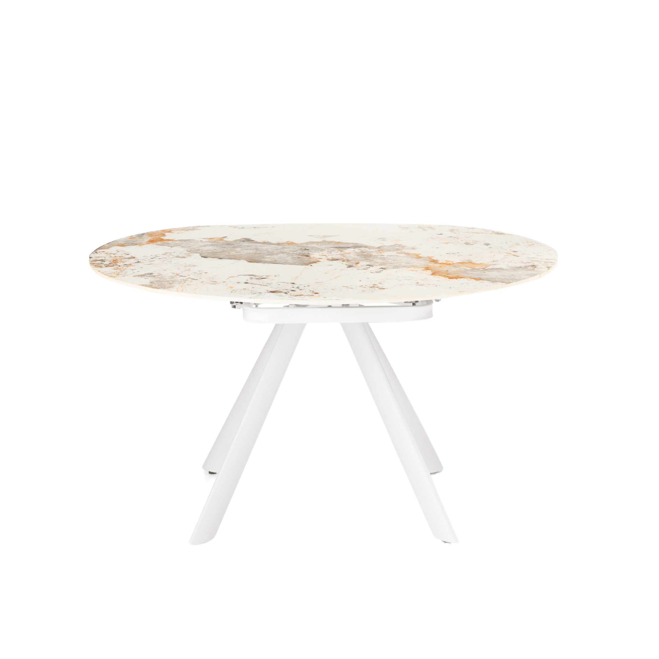 Extendable "Lena" marble-effect table with swivel top, 135x87 cm, 78h