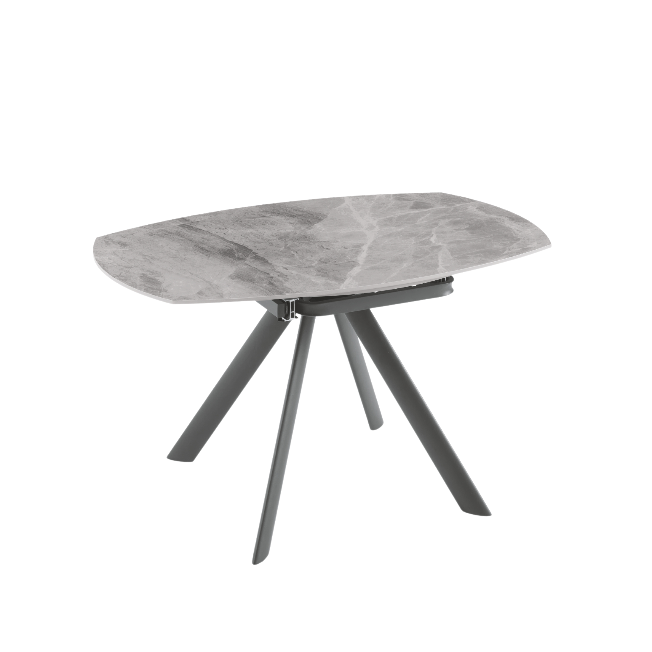 Extendable "Lena" marble-effect table with swivel top, 135x87 cm, 78h