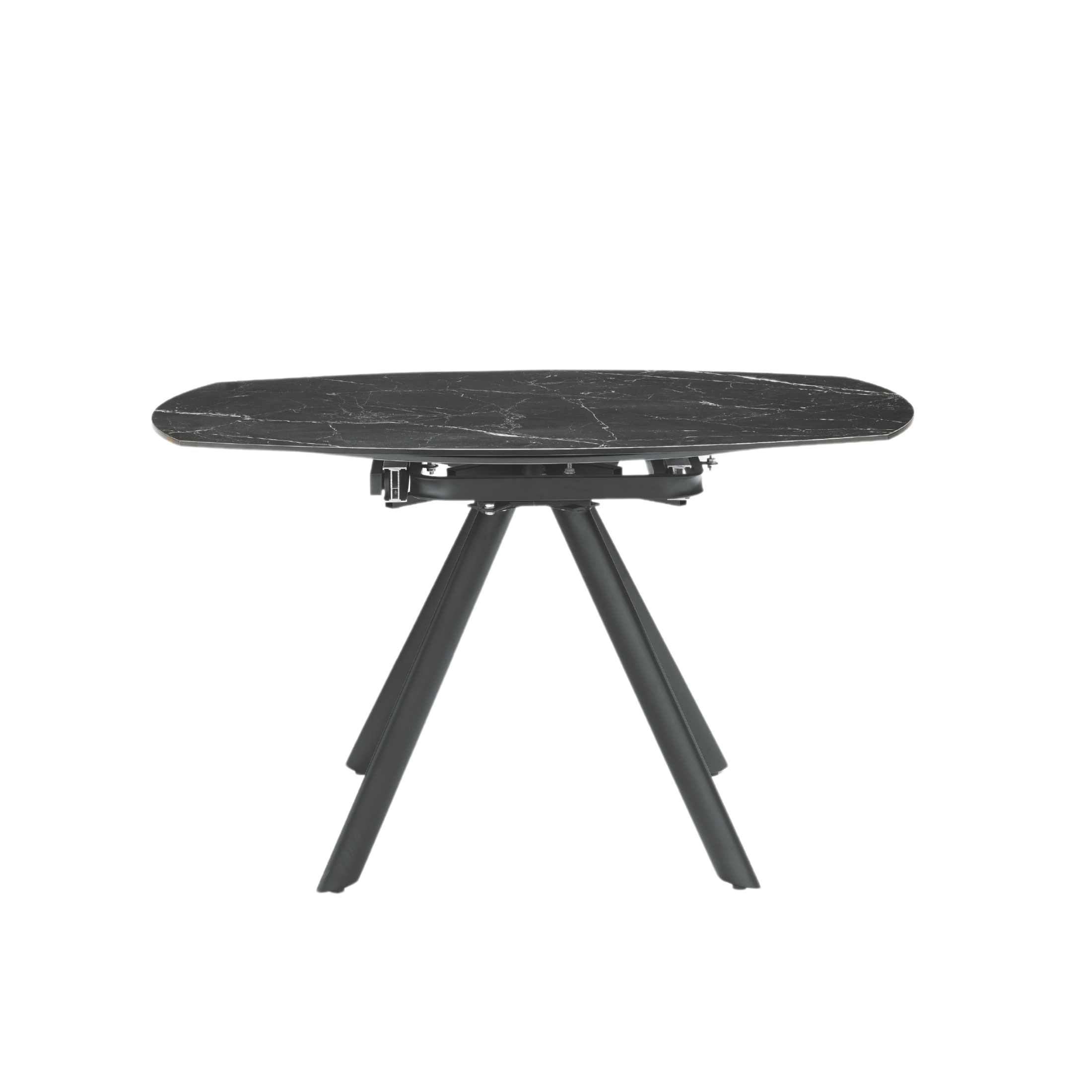 Extendable "Lena" marble-effect table with swivel top, 135x87 cm, 78h