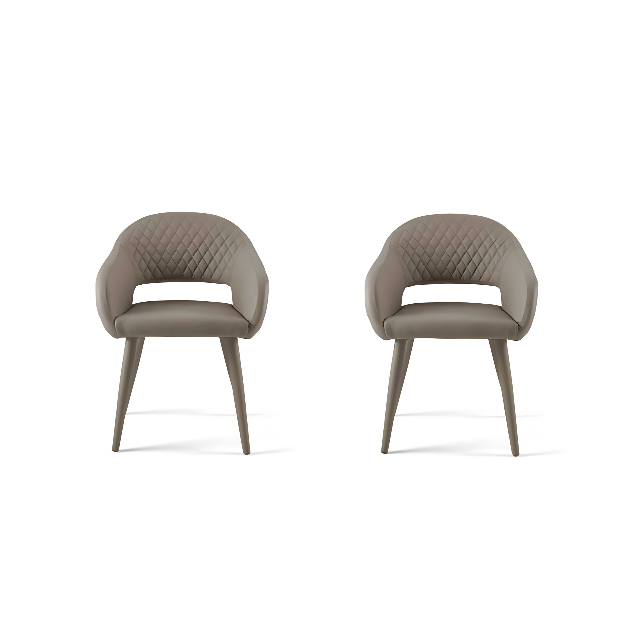 Set of "Ezia" eco-leather dining chairs with stitching, 50x60 cm, 88 cm high.