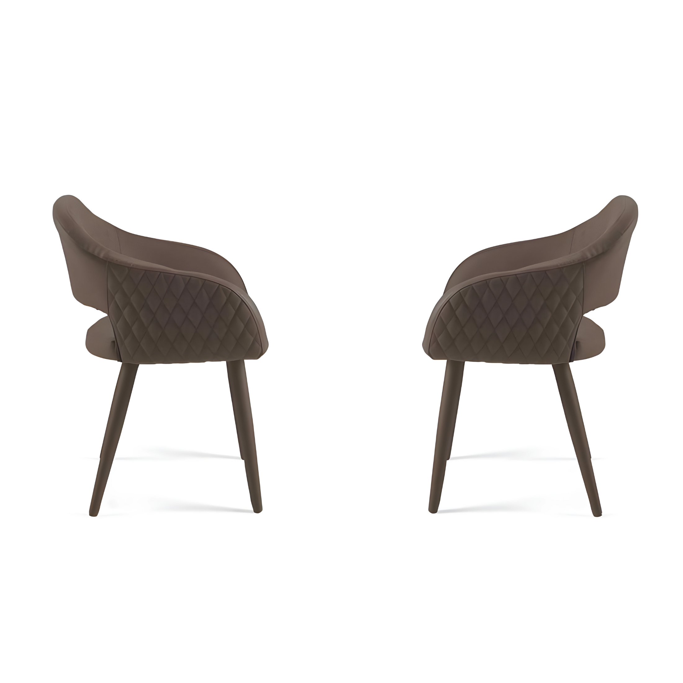 Set of "Ezia" eco-leather dining chairs with stitching, 50x60 cm, 88 cm high.