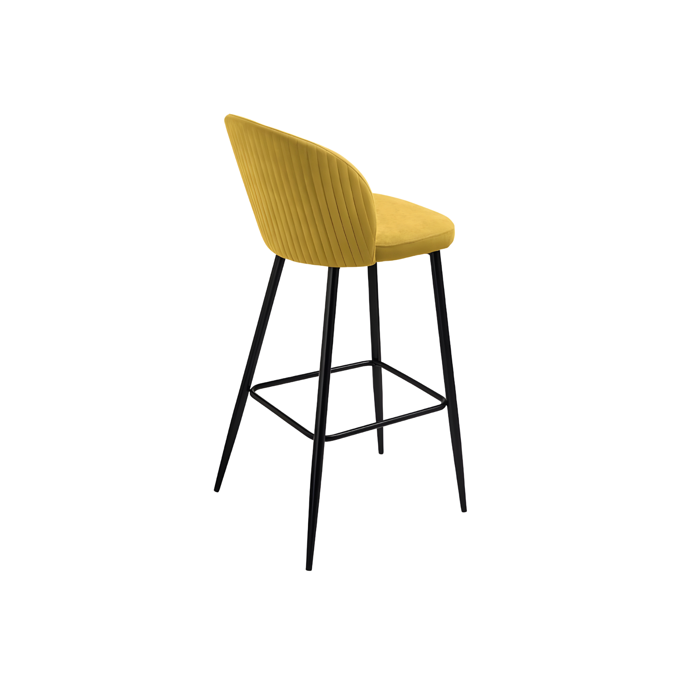 Set of modern high stools "Lizzy" in padded fabric cm 48x53 93h