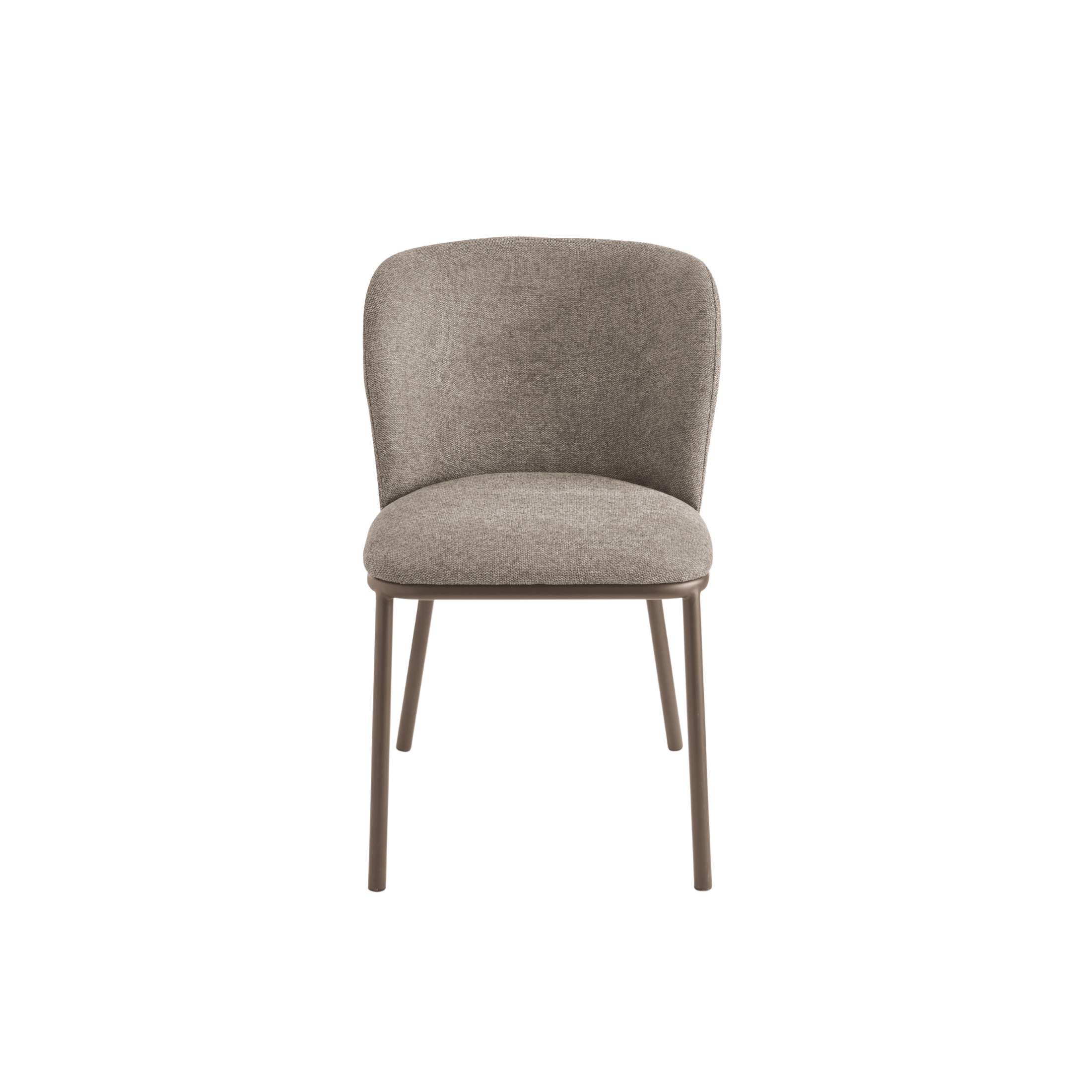 Set of "Riva" dining chairs in padded fabric with metal frame, 52x57 cm, 80 cm high.