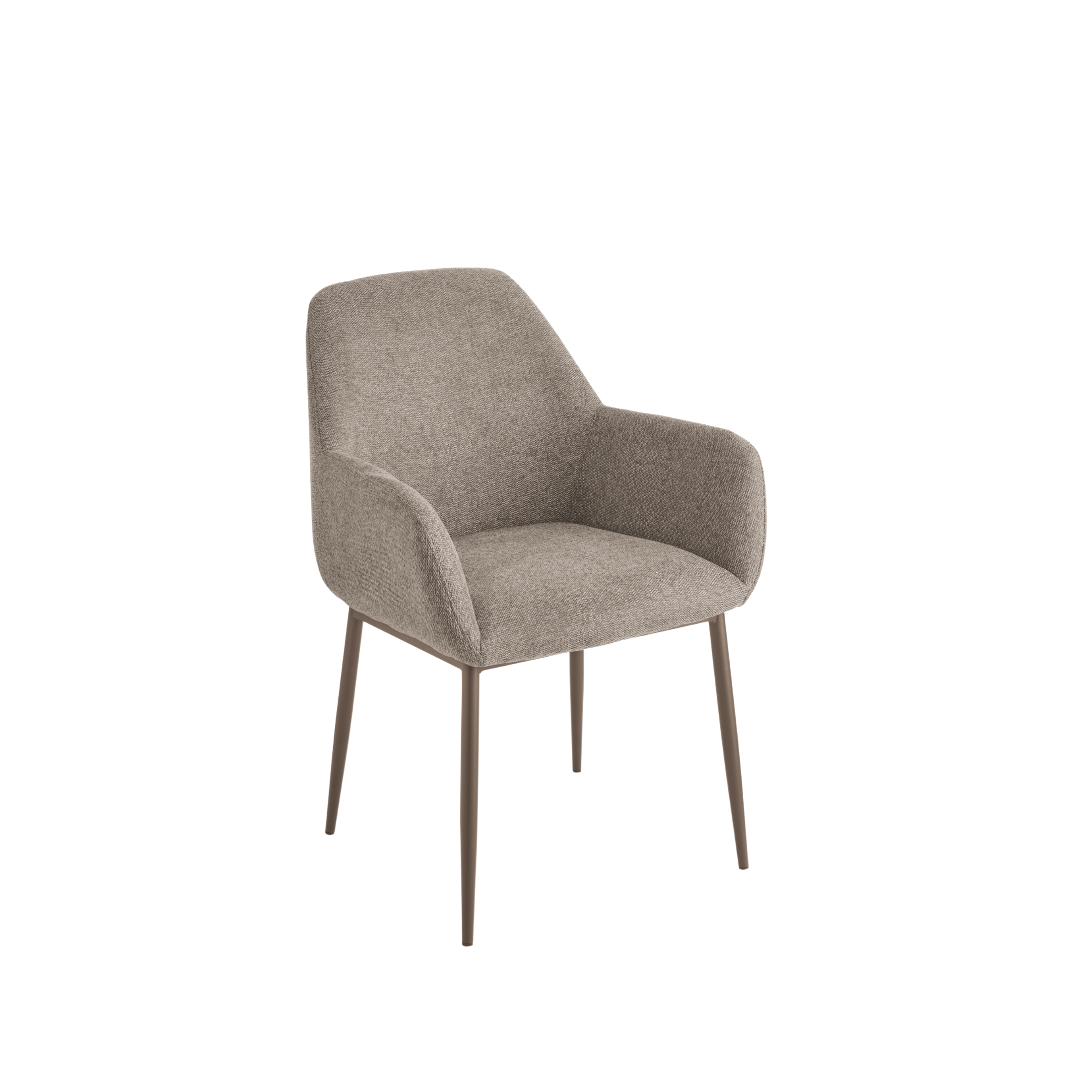 Set of "Petalo" dining chairs upholstered in fabric with painted metal frame cm 58x61 84h