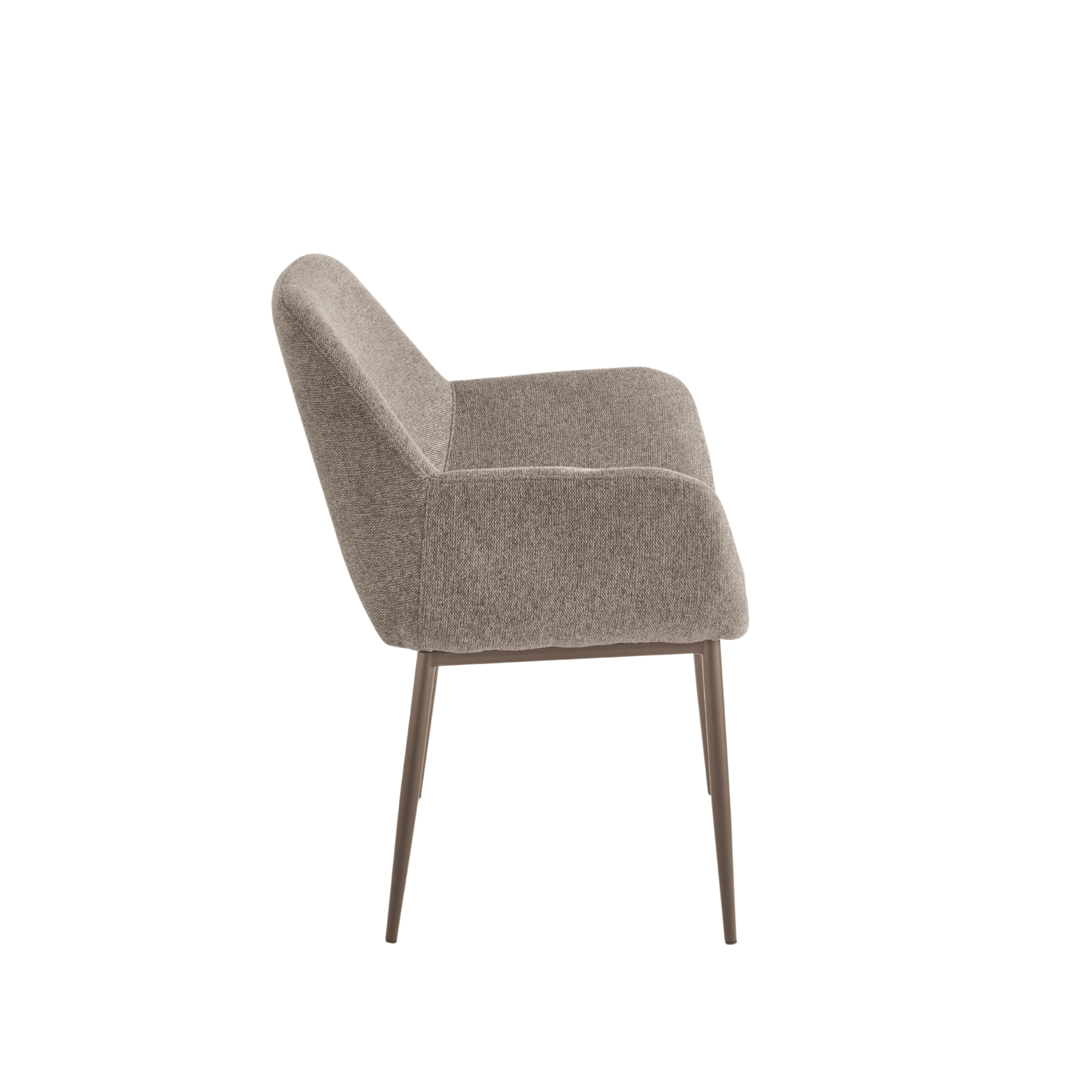 Set of "Petalo" dining chairs upholstered in fabric with painted metal frame cm 58x61 84h