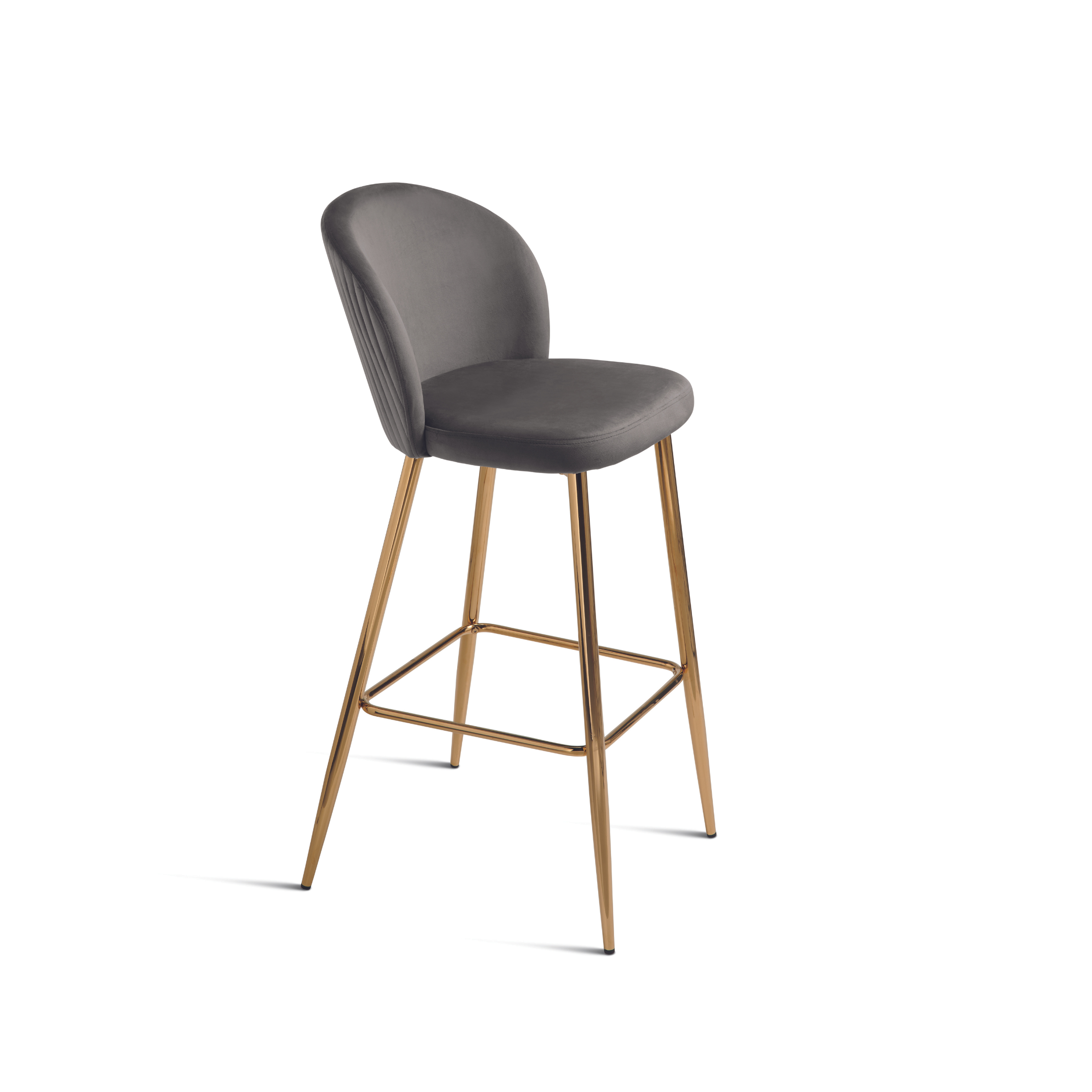 Set of "Jenny" velvet stools with gold metal frame, 48x53 cm, 93h