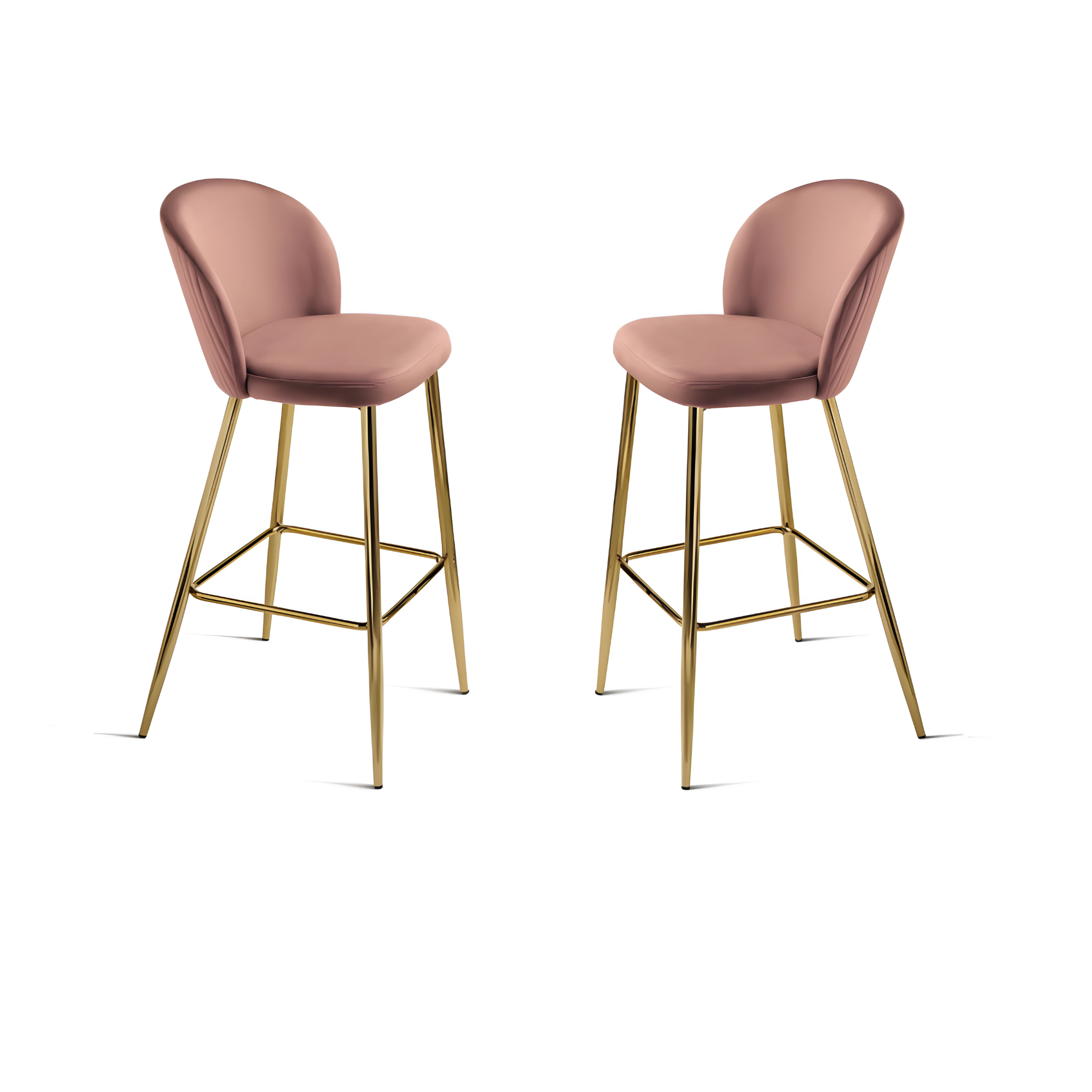 Set of "Jenny" velvet stools with gold metal frame, 48x53 cm, 93h