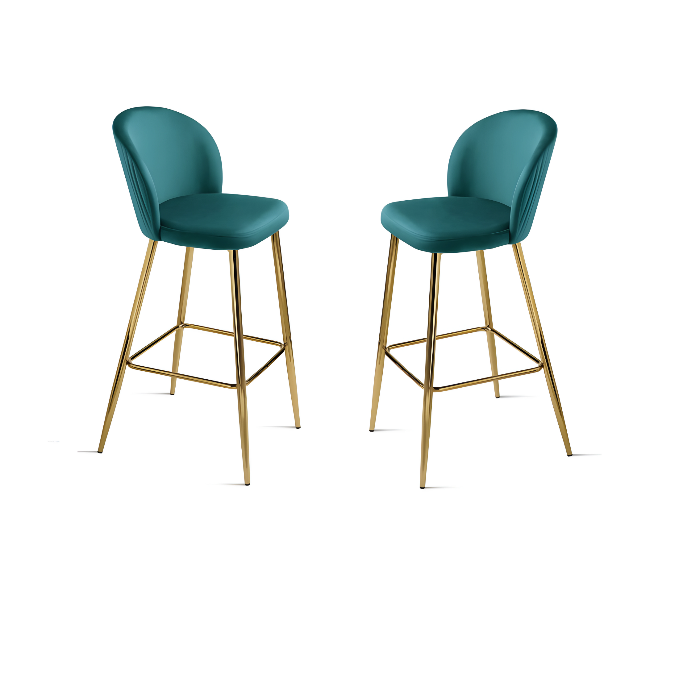 Set of "Jenny" velvet stools with gold metal frame, 48x53 cm, 93h