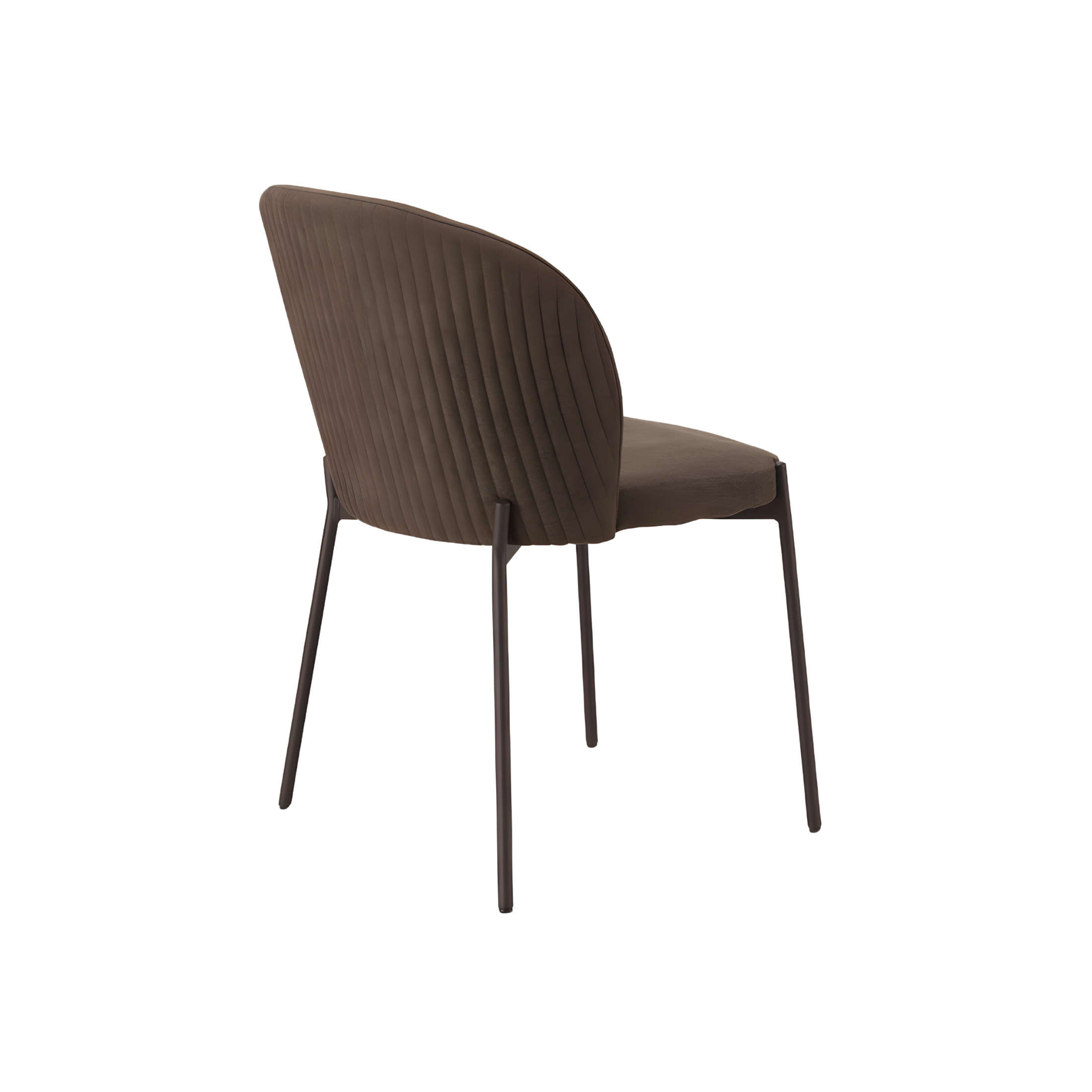 Set of modern "Lizzy" dining chairs in padded fabric, 80x45 cm, 55 cm high.