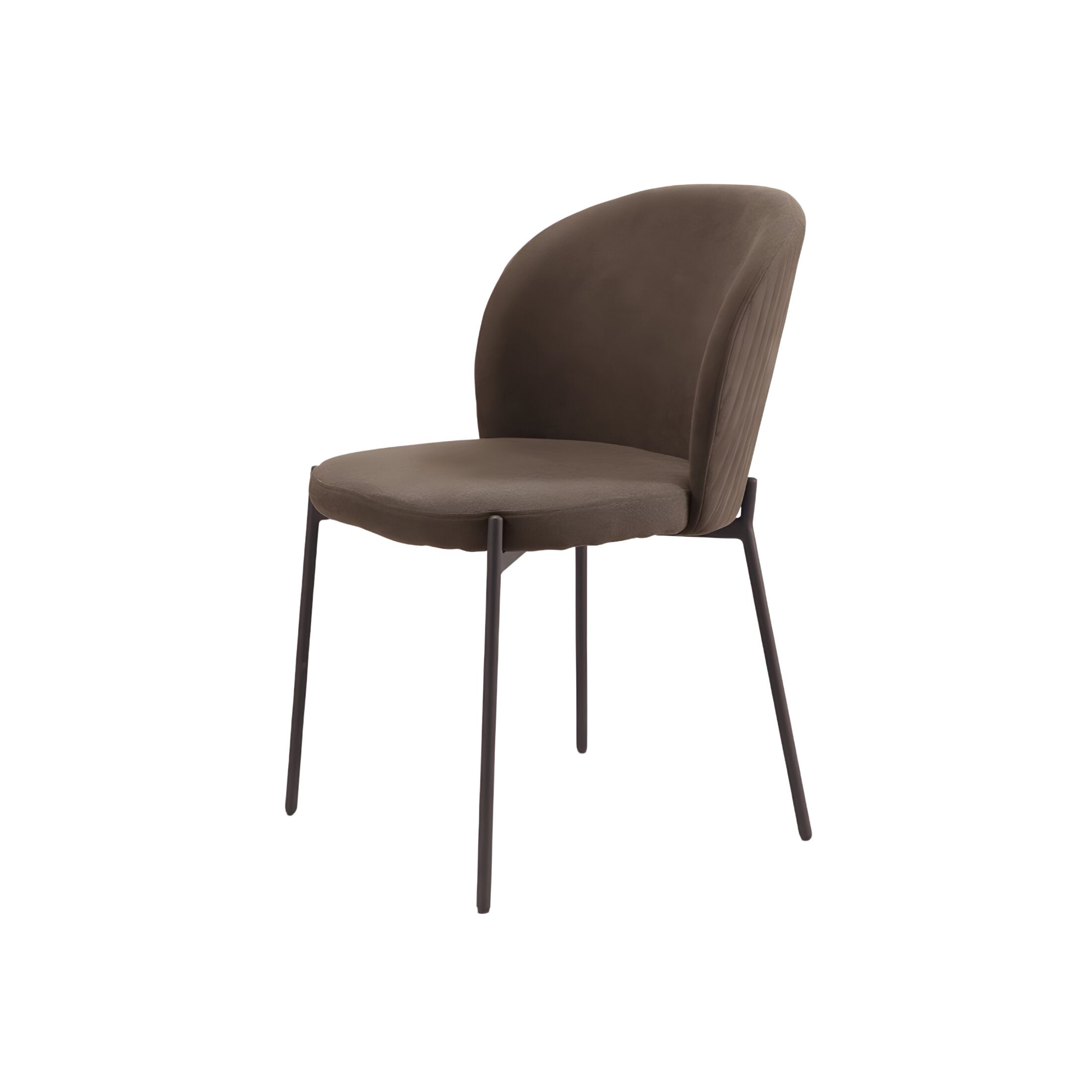 Set of modern "Lizzy" dining chairs in padded fabric, 80x45 cm, 55 cm high.