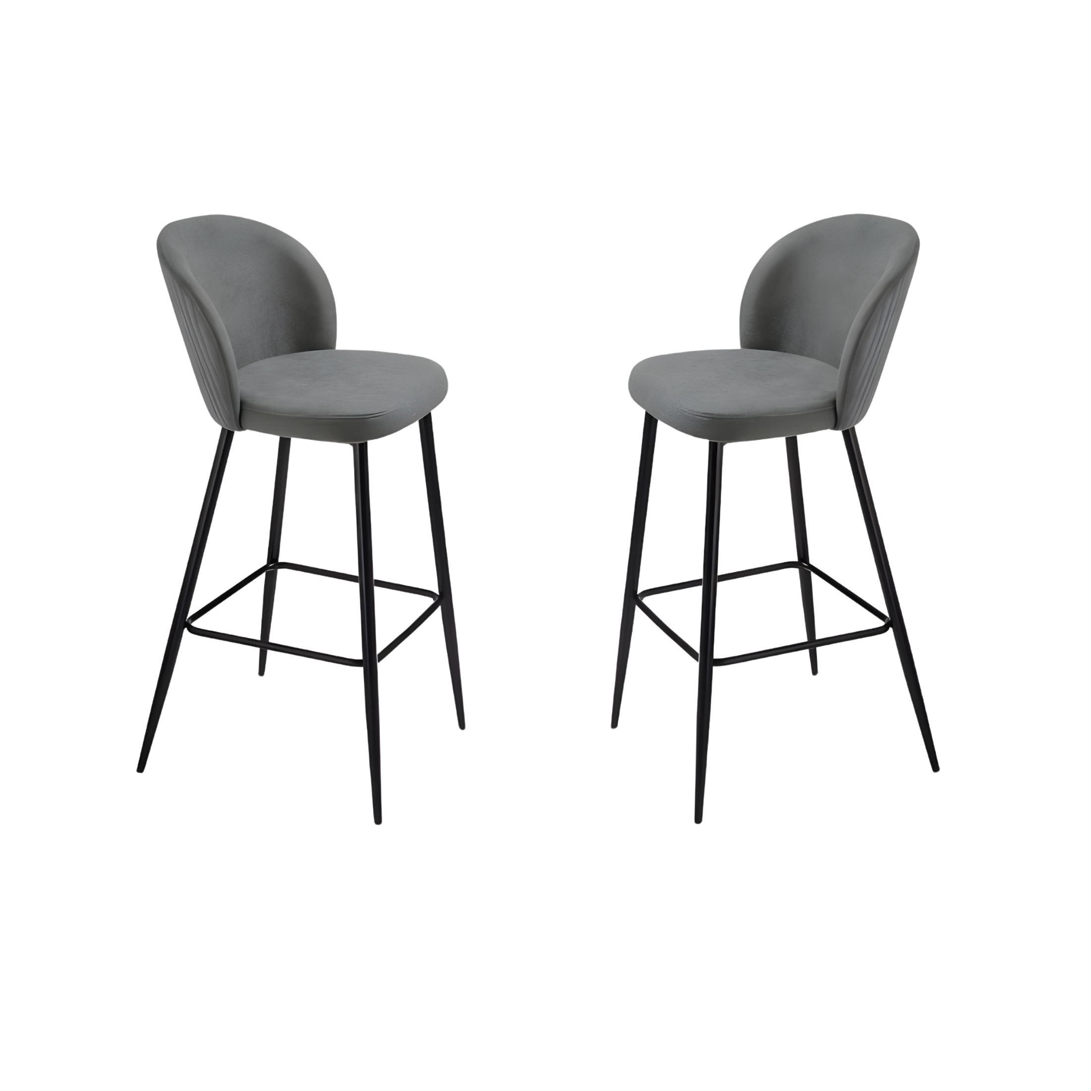 Set of modern high stools "Lizzy" in padded fabric cm 48x53 93h