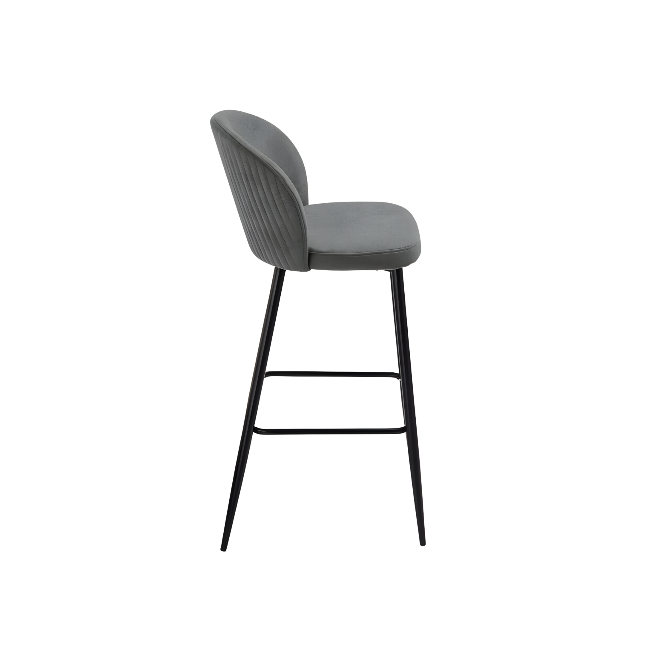 Set of modern high stools "Lizzy" in padded fabric cm 48x53 93h