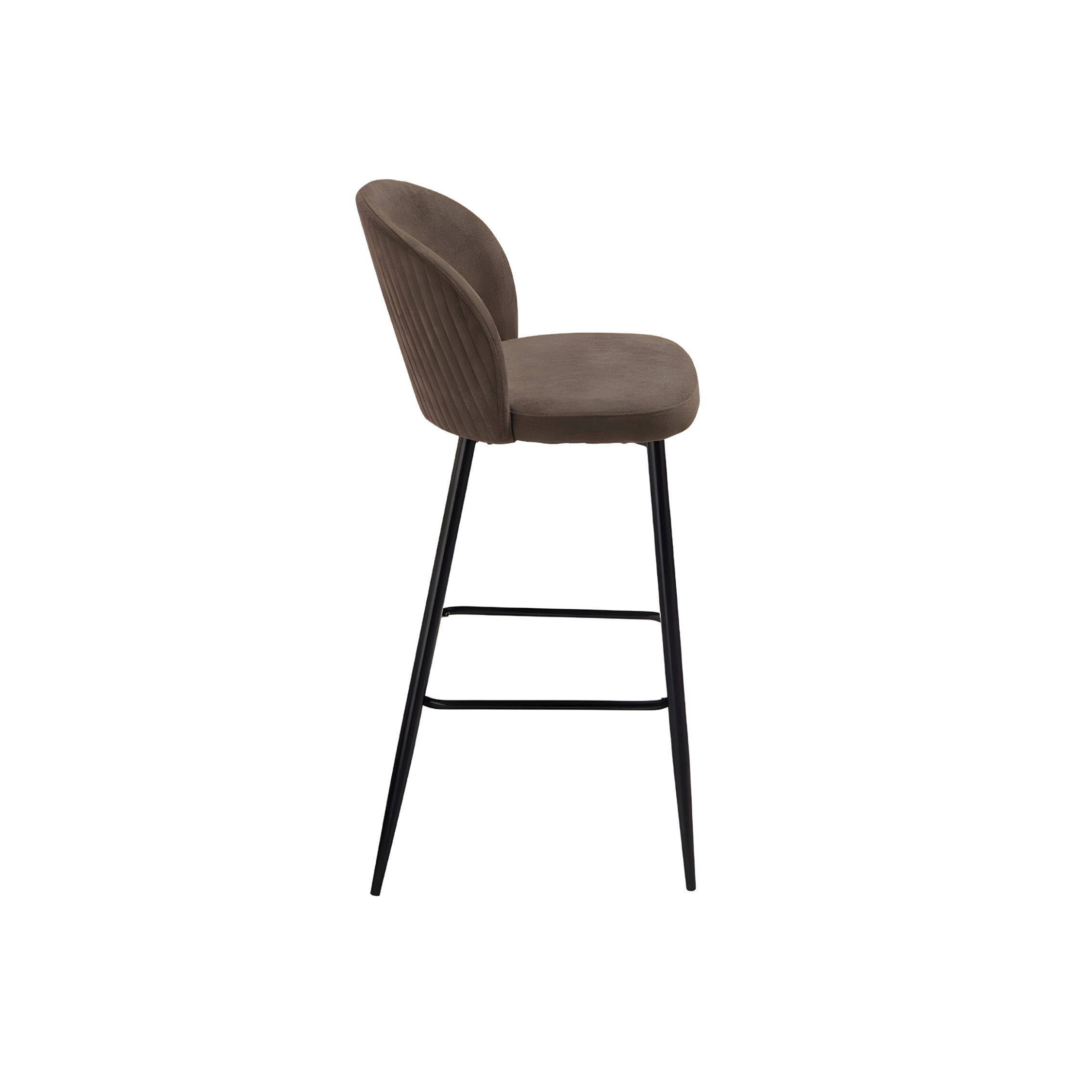 Set of modern high stools "Lizzy" in padded fabric cm 48x53 93h