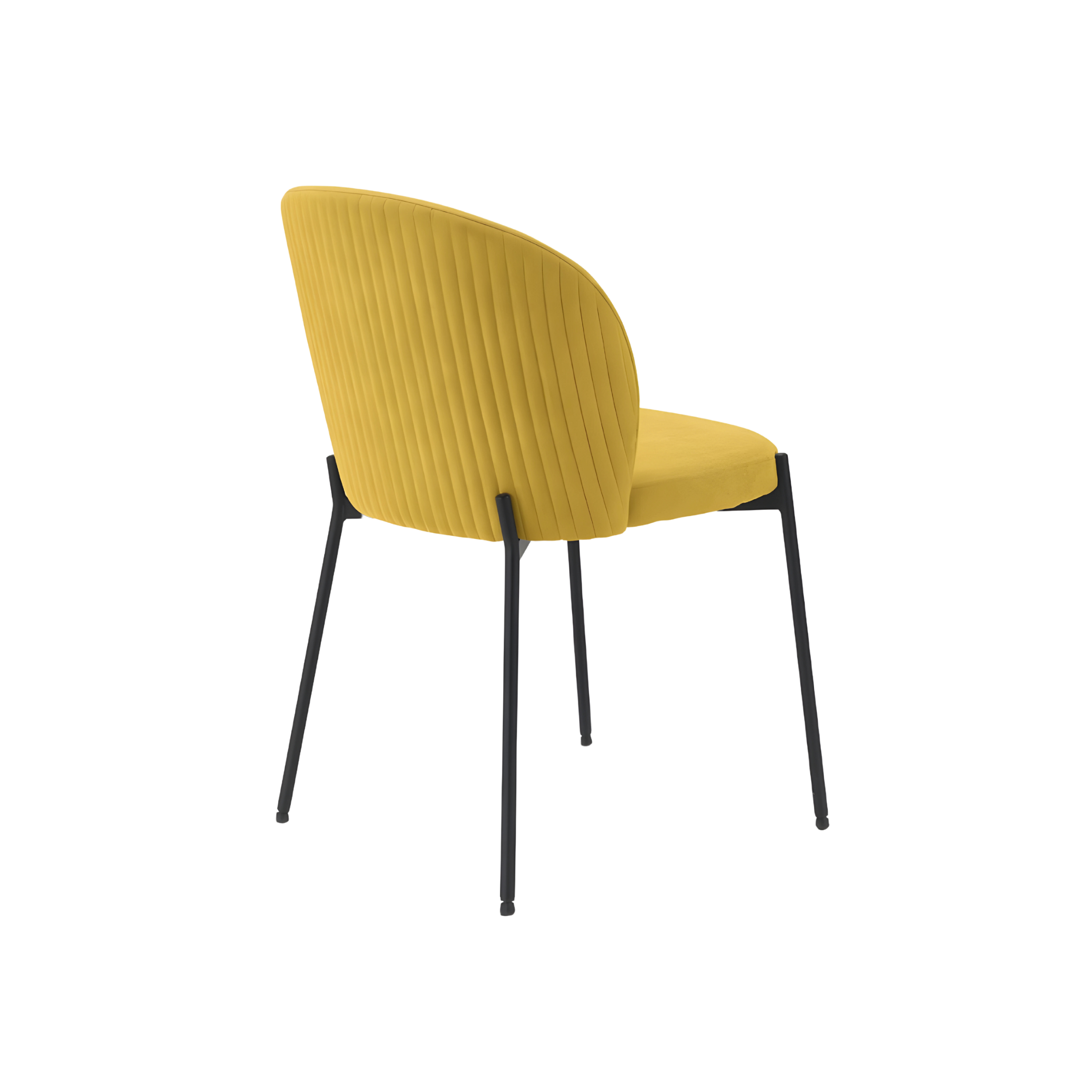 Set of modern "Lizzy" dining chairs in padded fabric, 80x45 cm, 55 cm high.