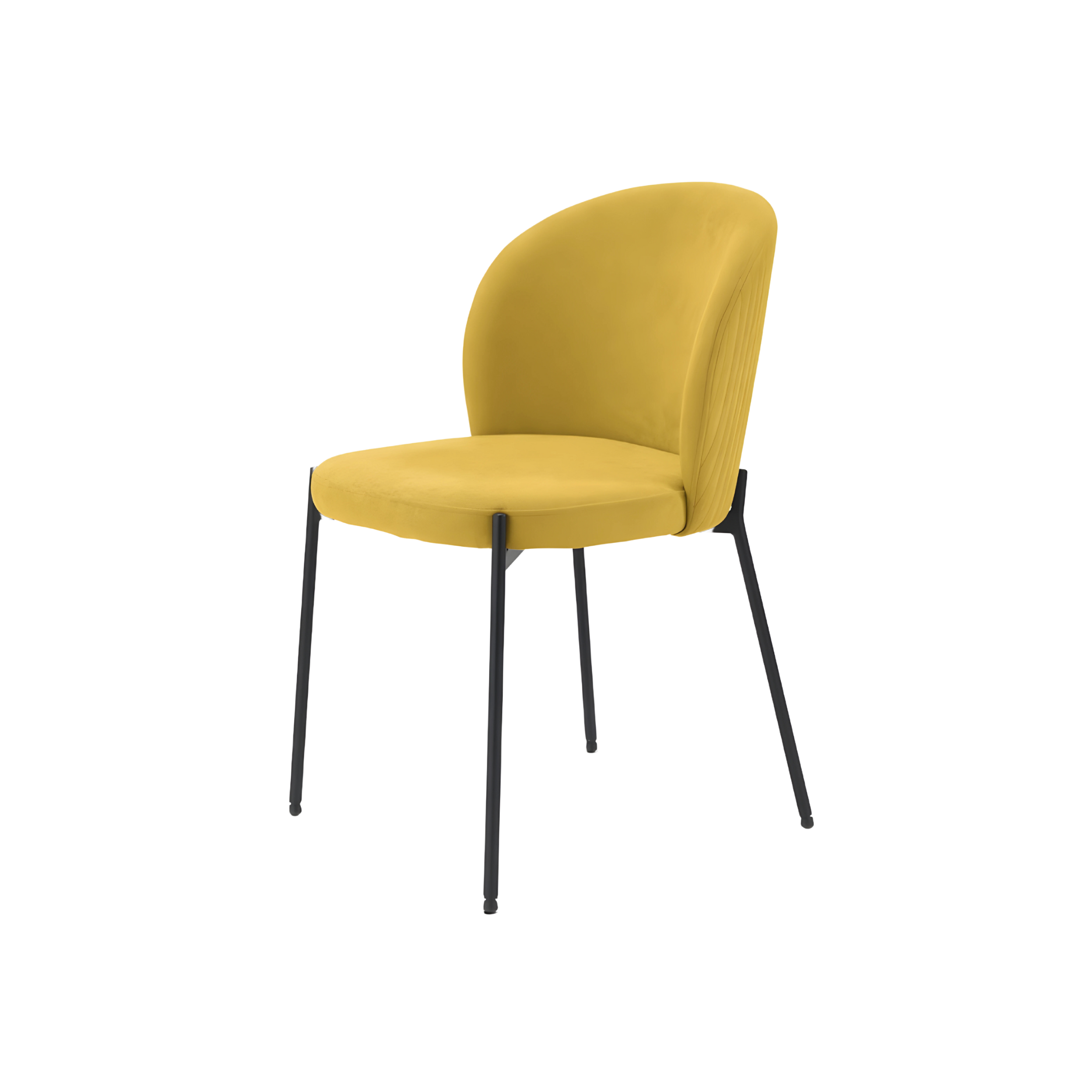 Set of modern "Lizzy" dining chairs in padded fabric, 80x45 cm, 55 cm high.